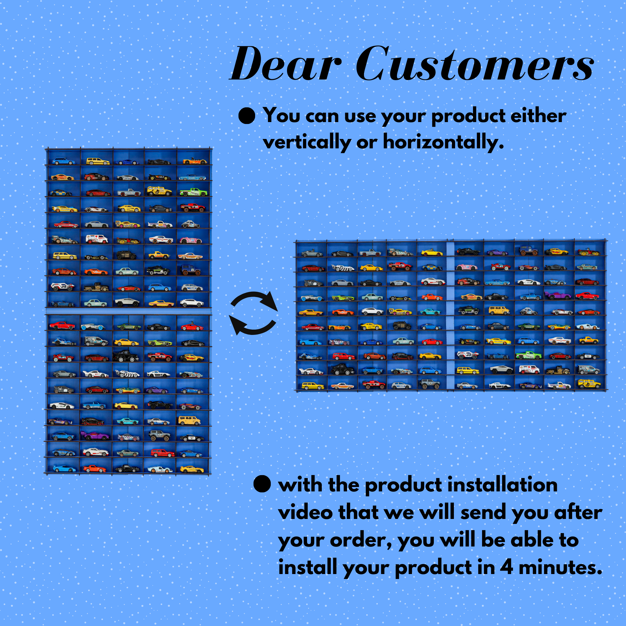 BLUE Toy Car Display Case