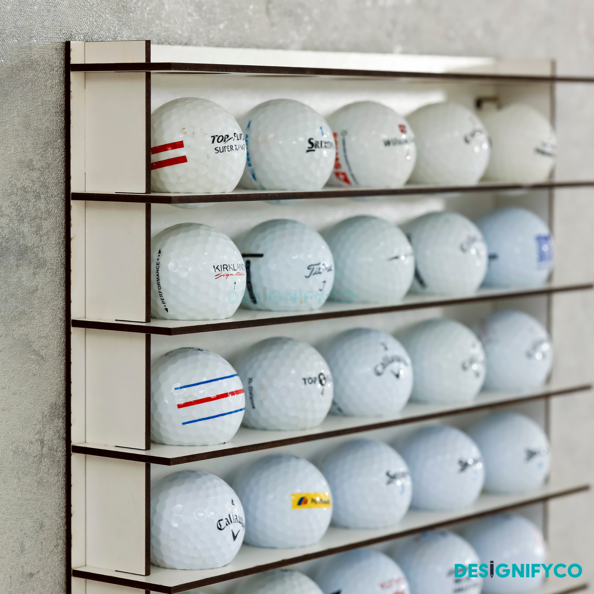 White Golf Ball Display For 50 Golf Ball