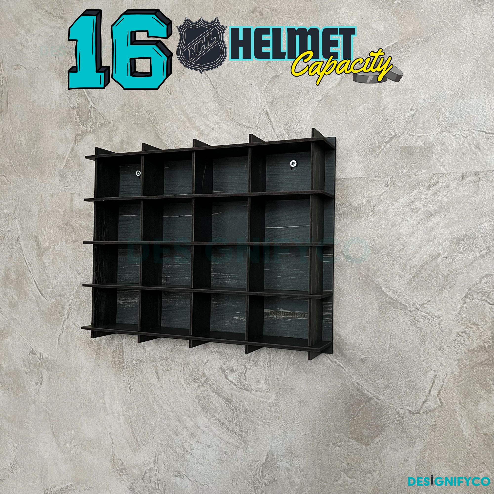 OLD BLACK NHL Mini Helmet 16 Display Case