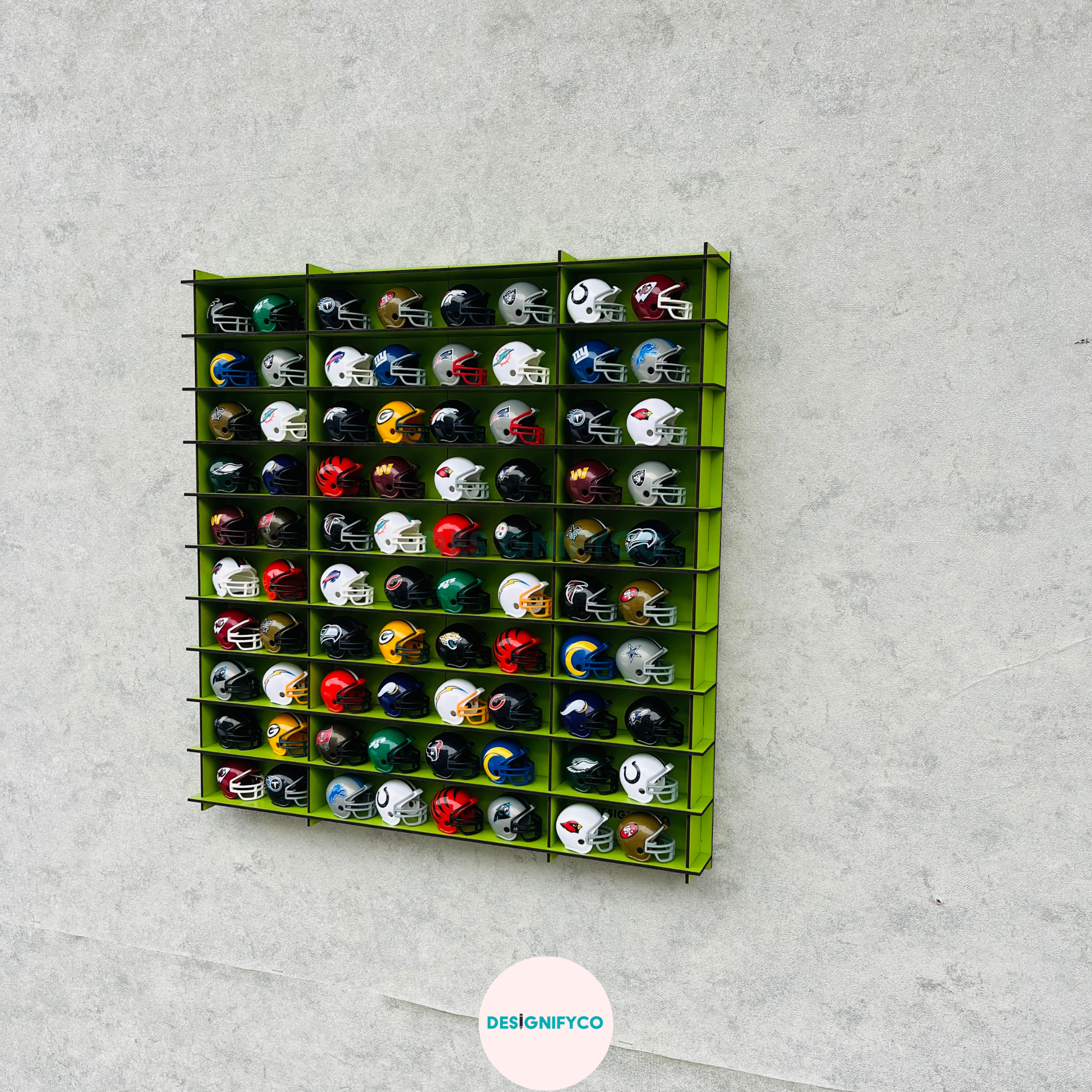 GREEN NHL Mini Helmet 80 Display Case