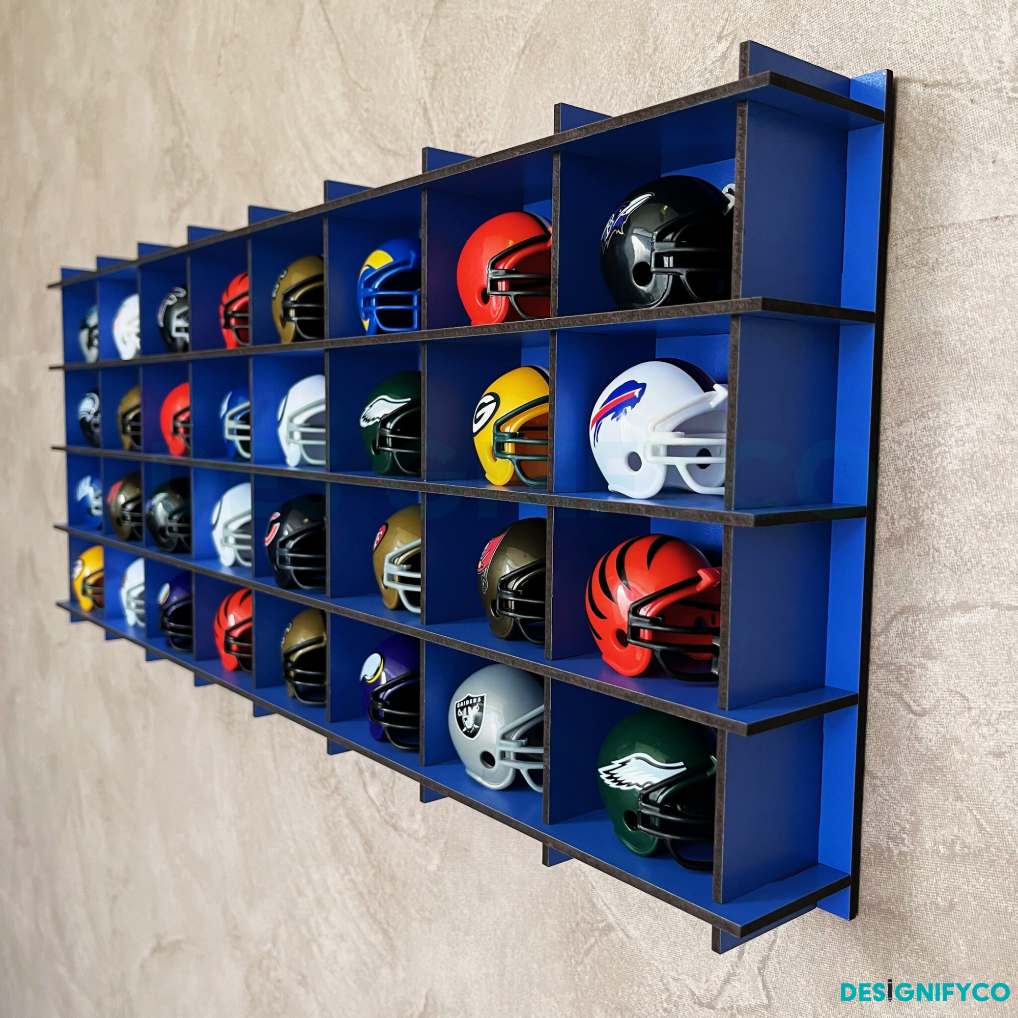 BLUE NHL Mini Helmet 32 Display Case