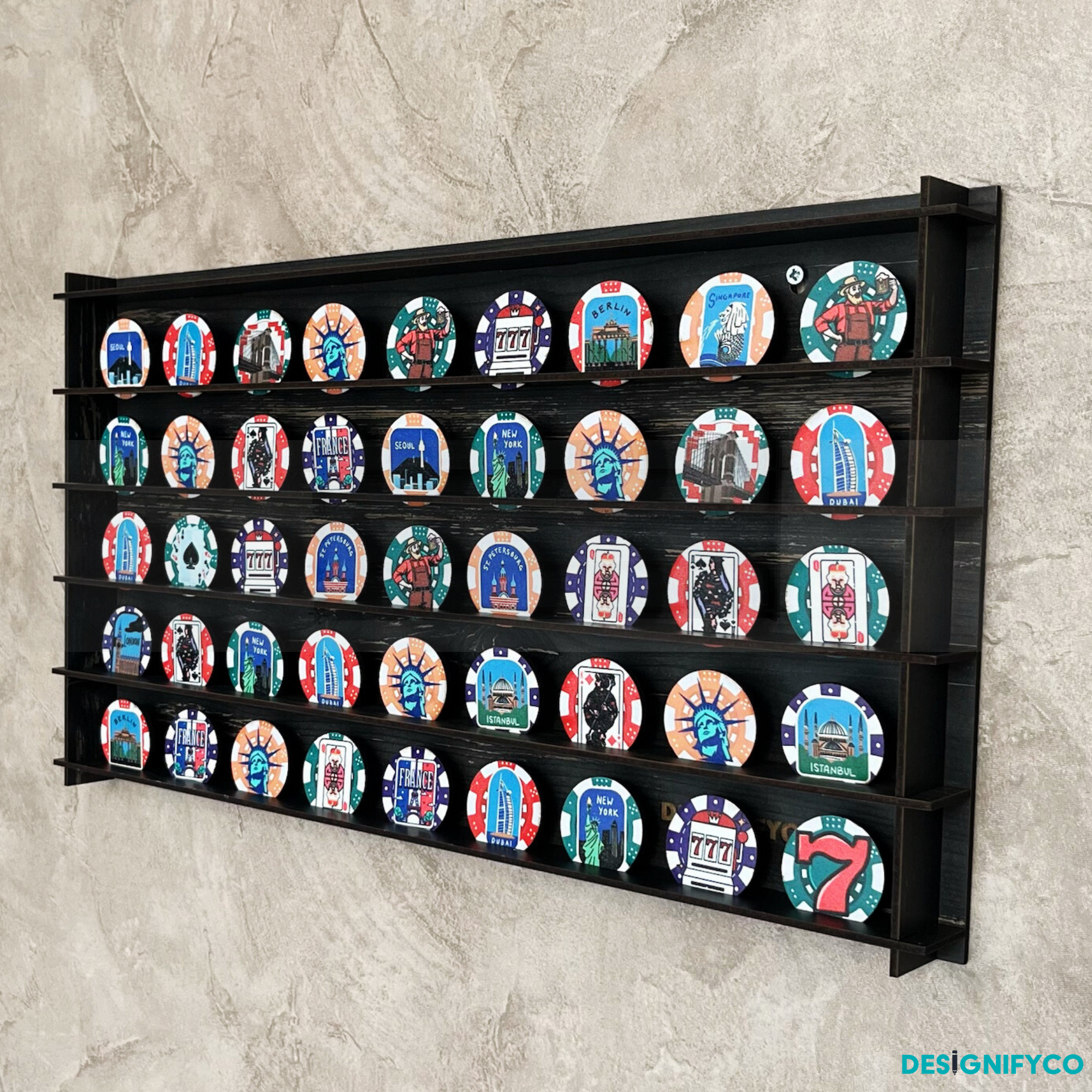 OLD BLACK Casino Chip 45 Display Case