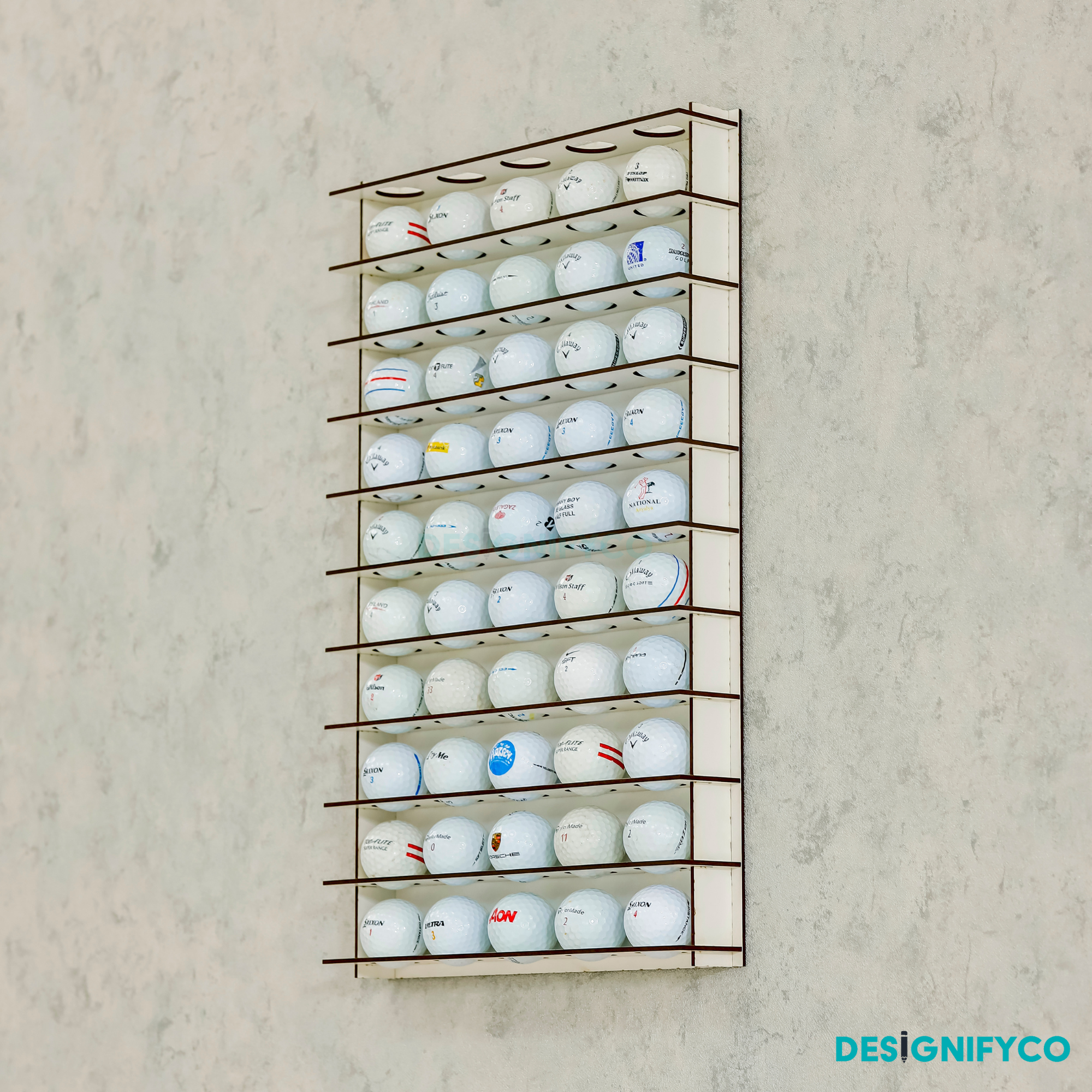 White Golf Ball Display For 50 Golf Ball