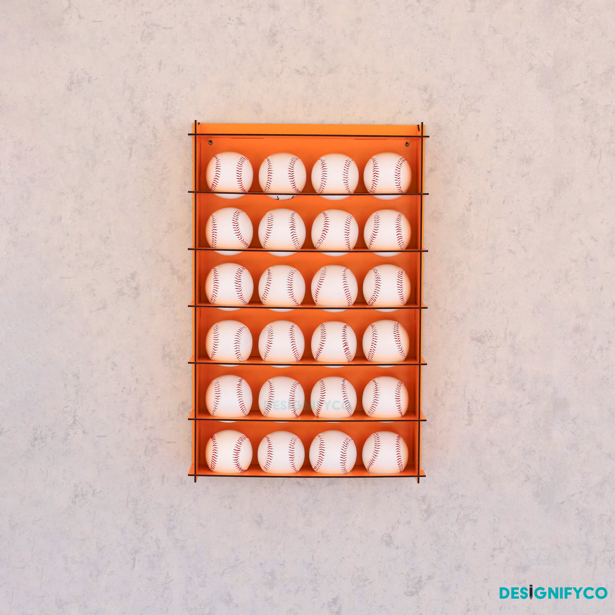 ORANGE Baseball Display Case