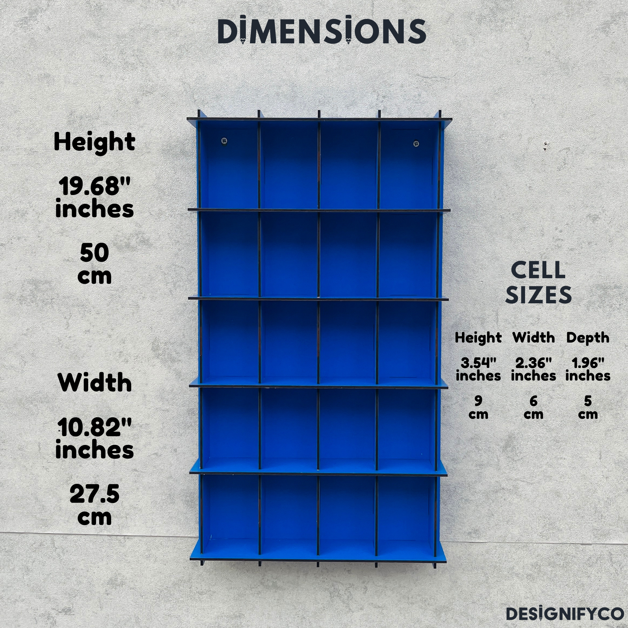 BLUE  Shot Glass Display Case