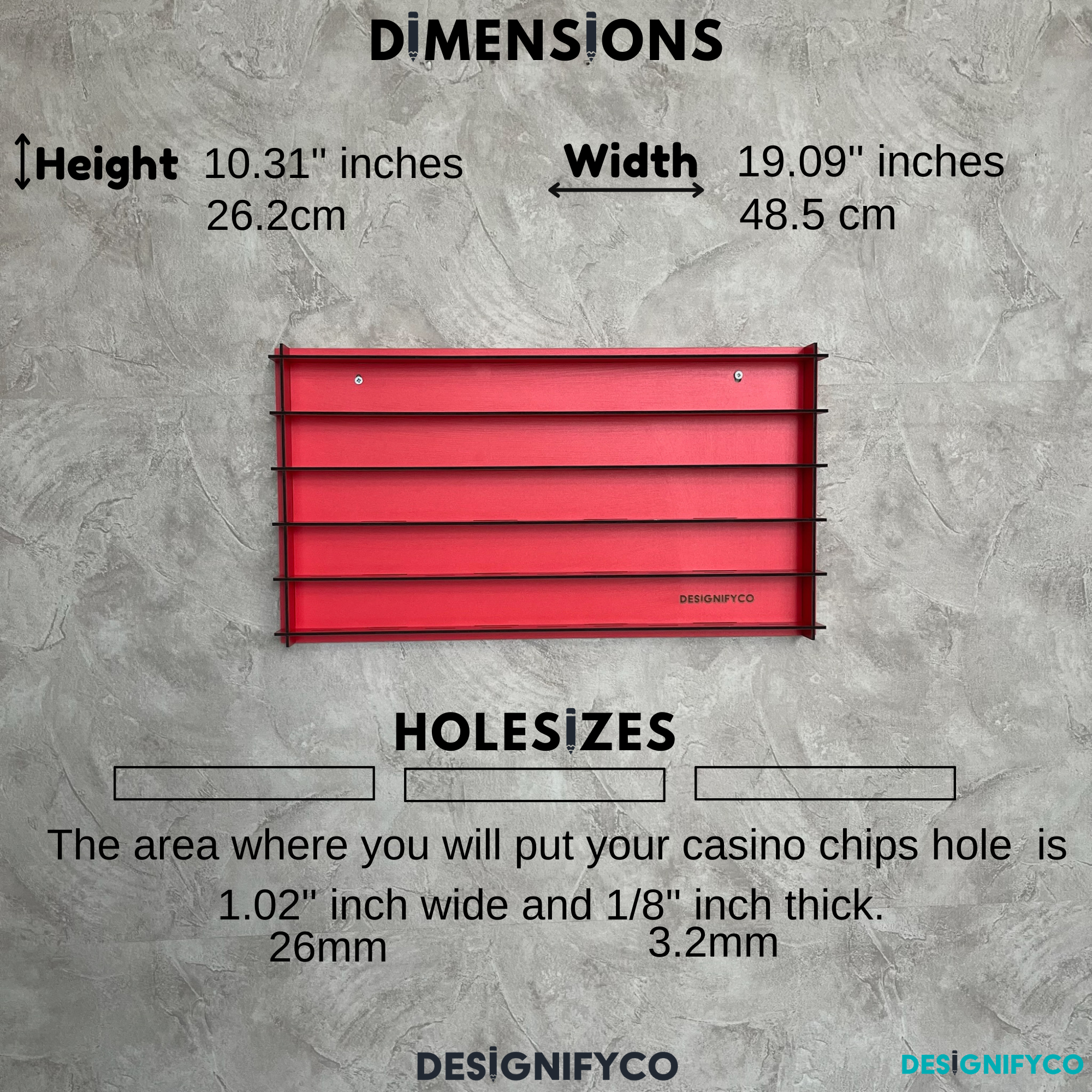 RED Casino Chips 45 Display Case