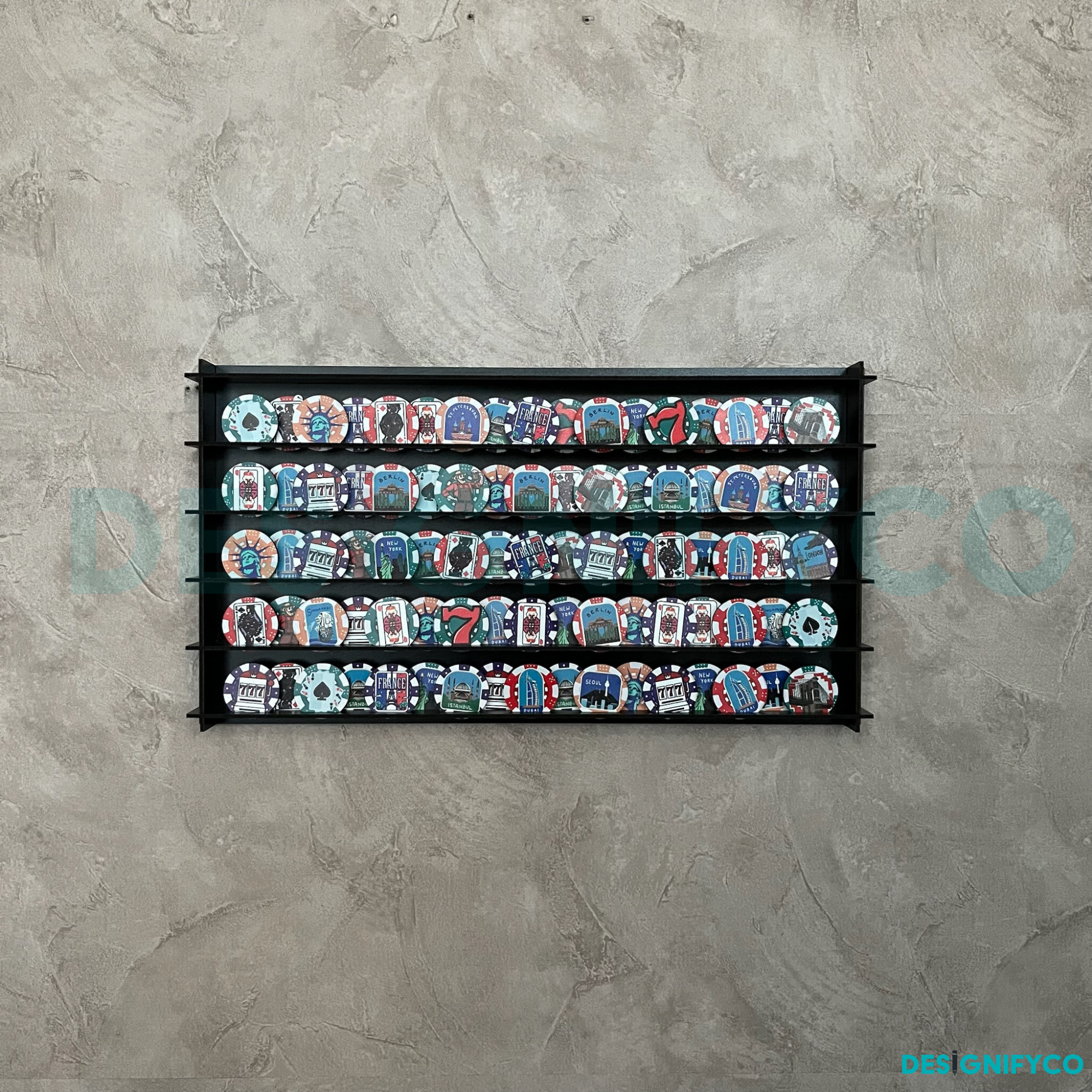 BLACK Casino Chips 85 Display Case