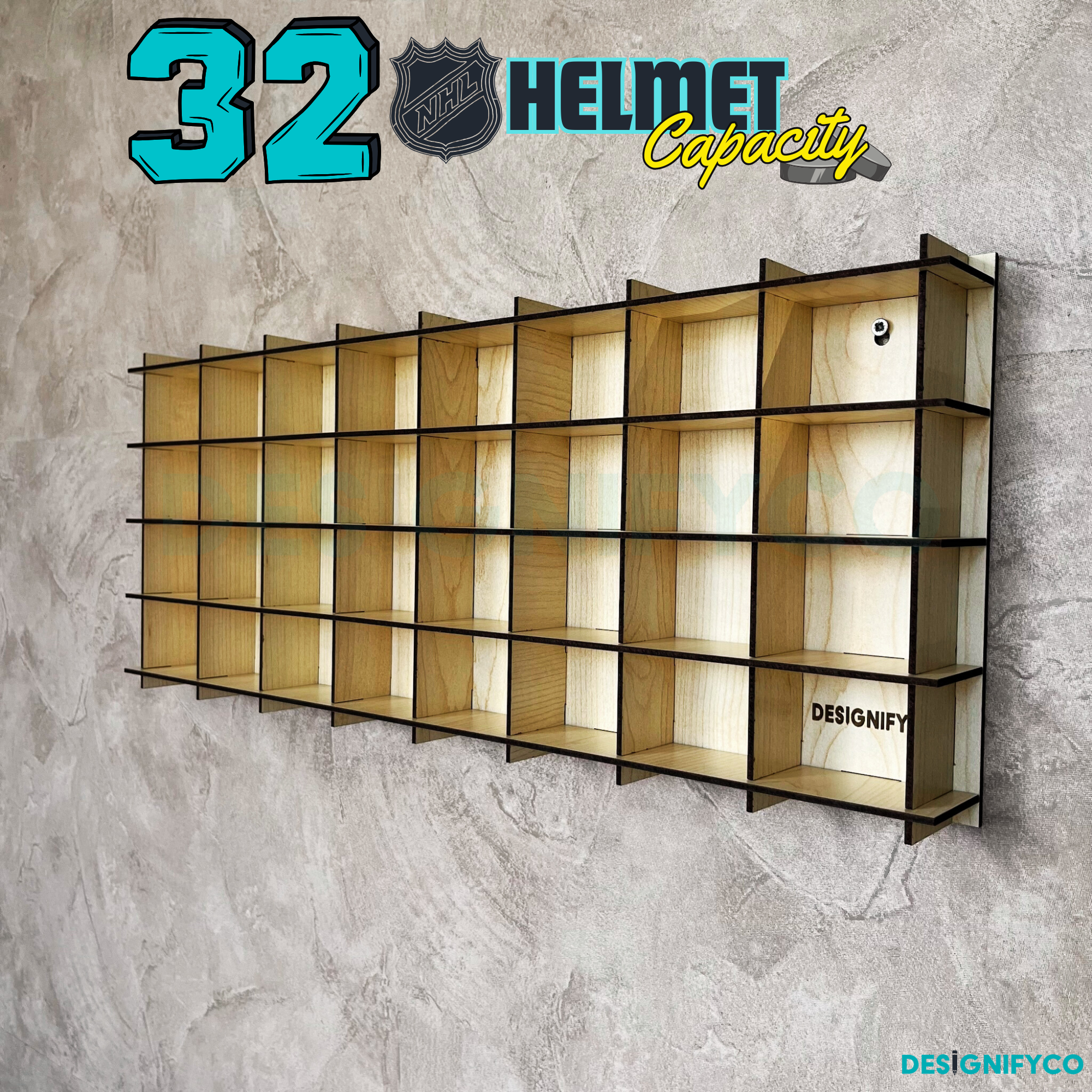 MAPLE NHL Mini Helmet 32 Display Case