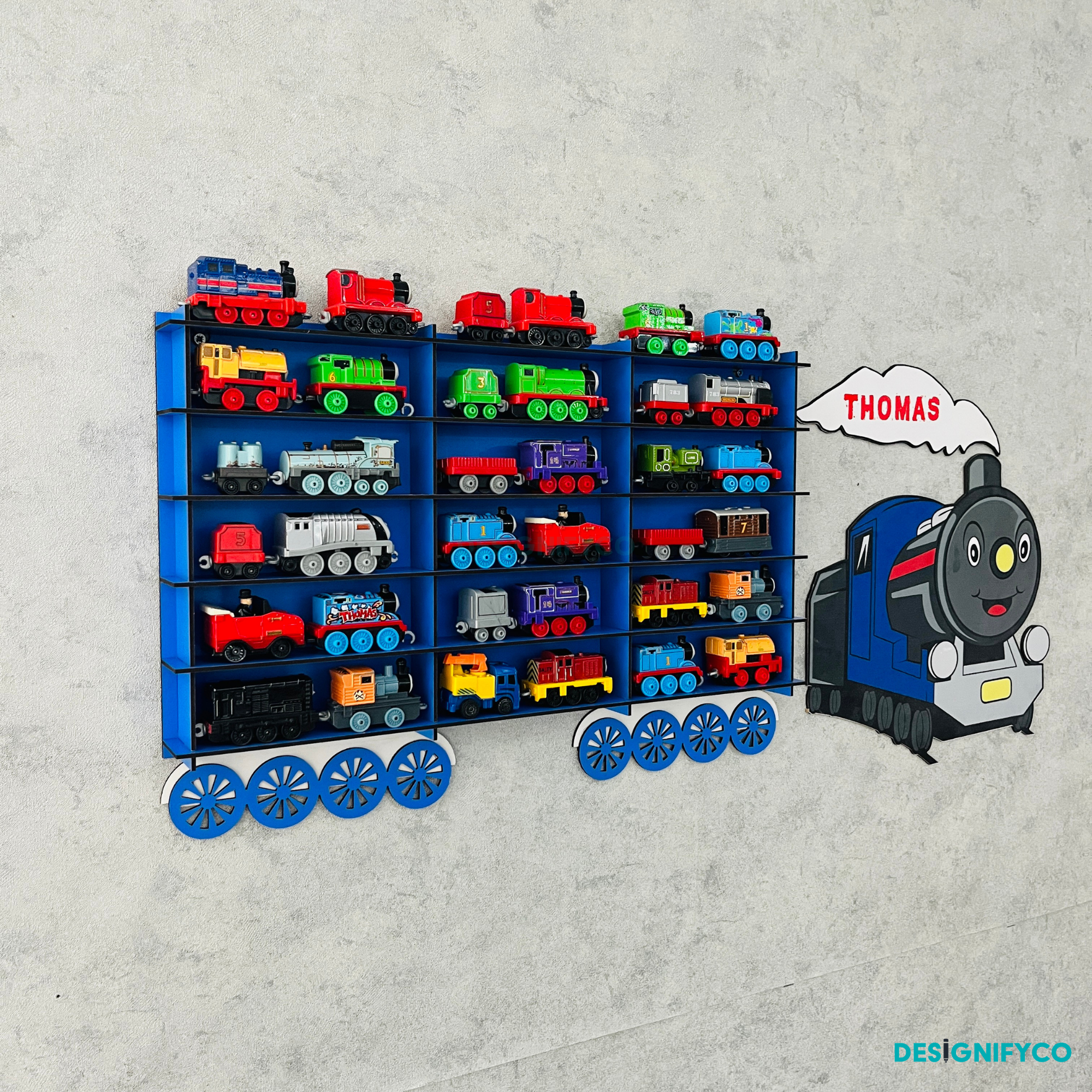 Blue Toy Train Displays