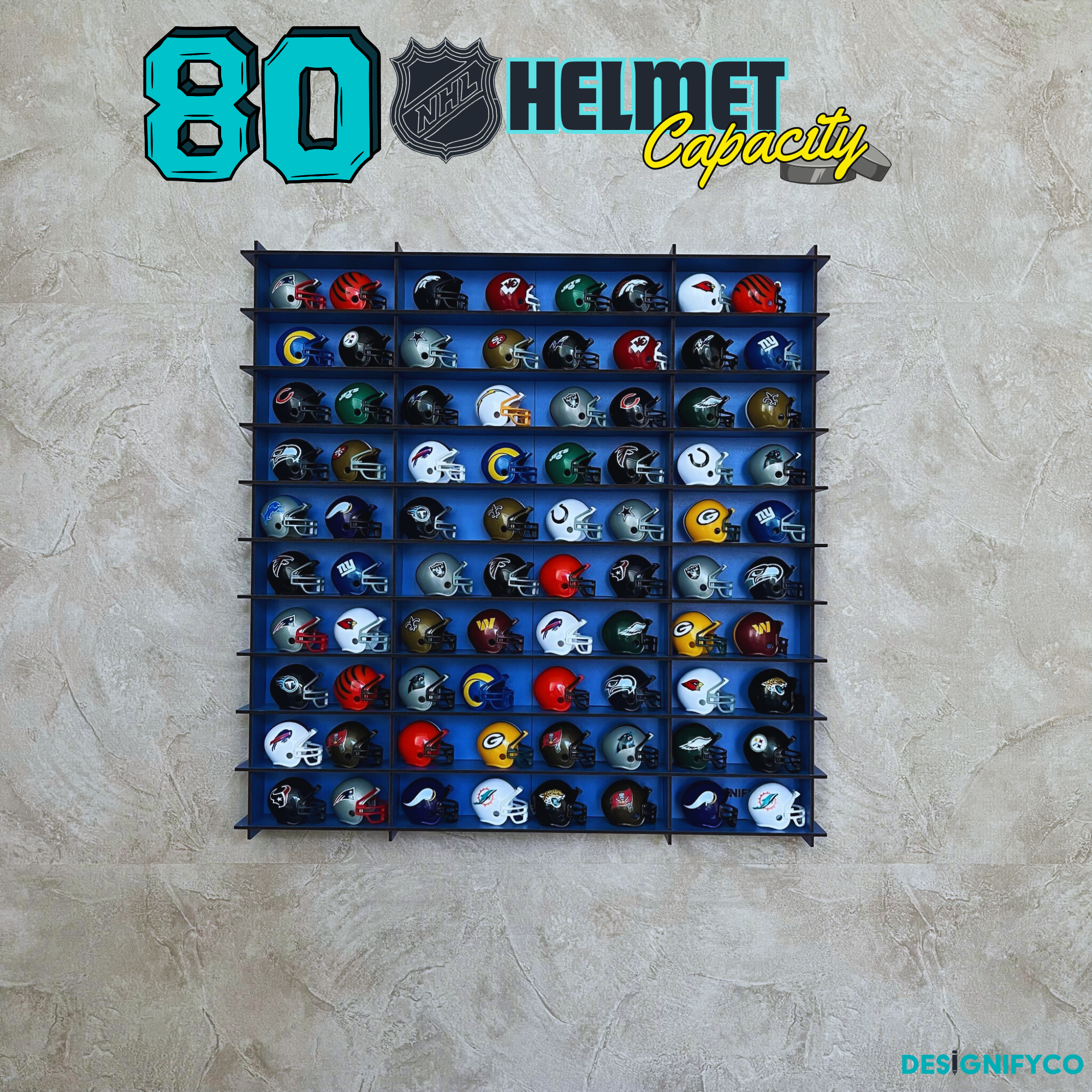 BLUE NHL Mini Helmet 80 Display Case