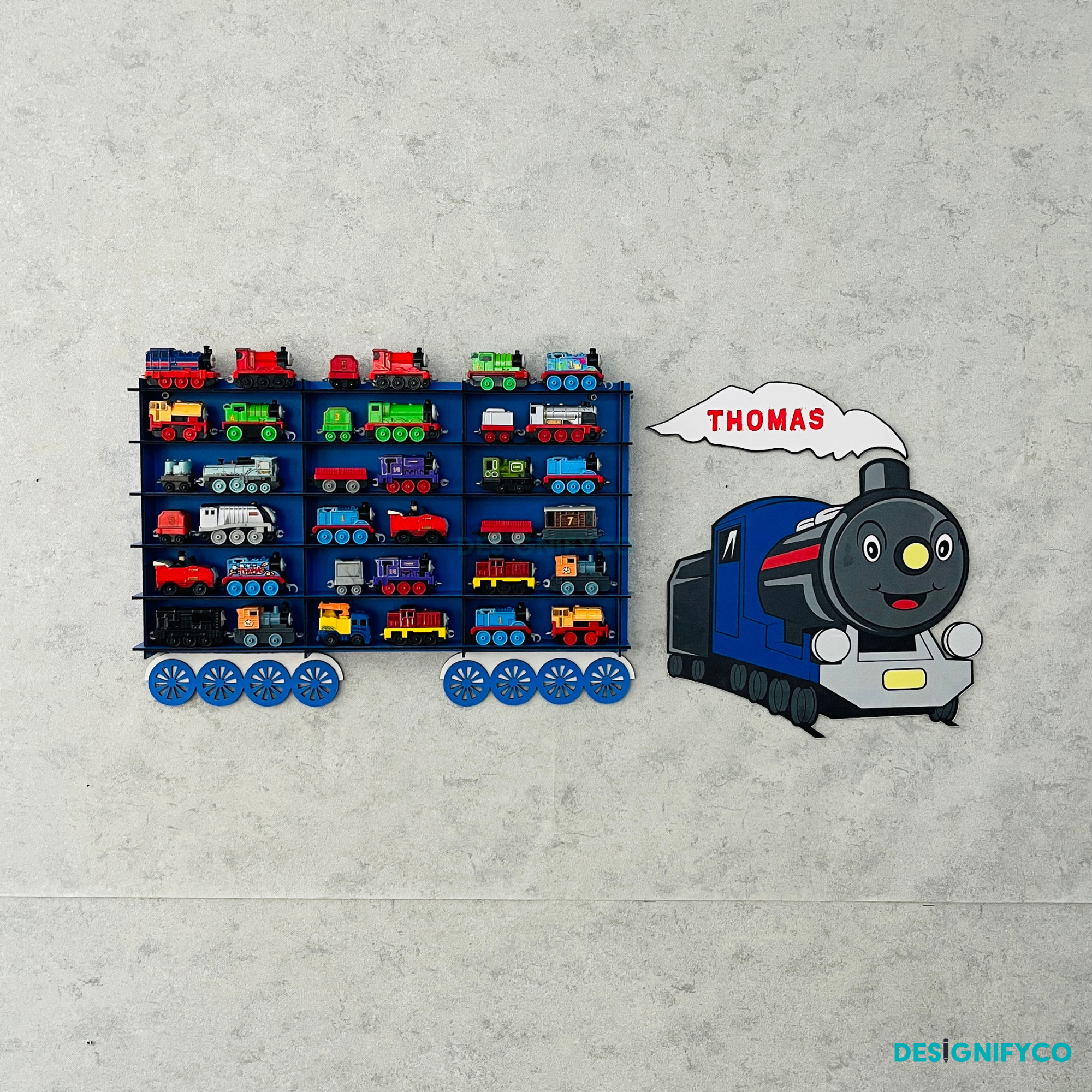 Blue Toy Train Displays