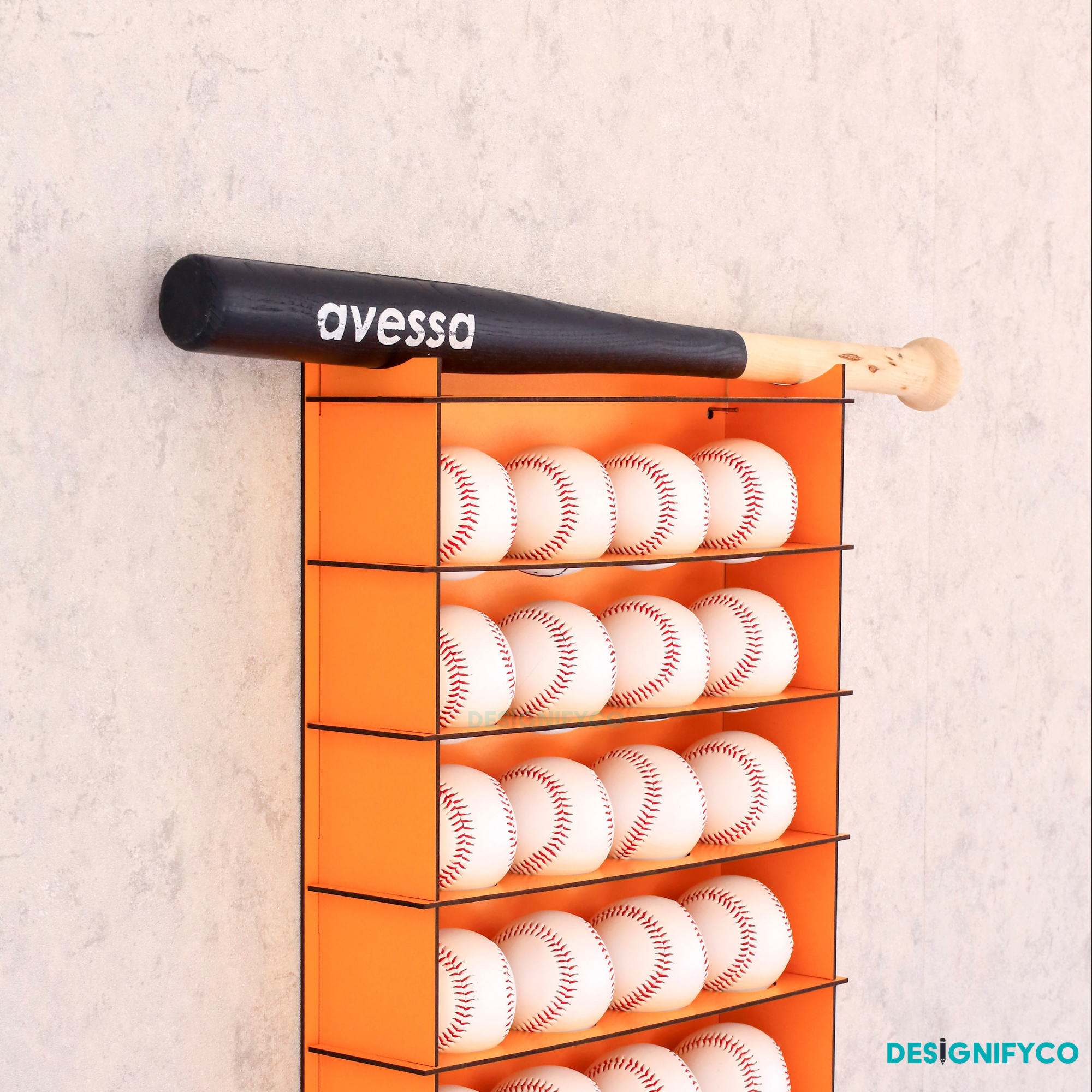 ORANGE Baseball Display Case