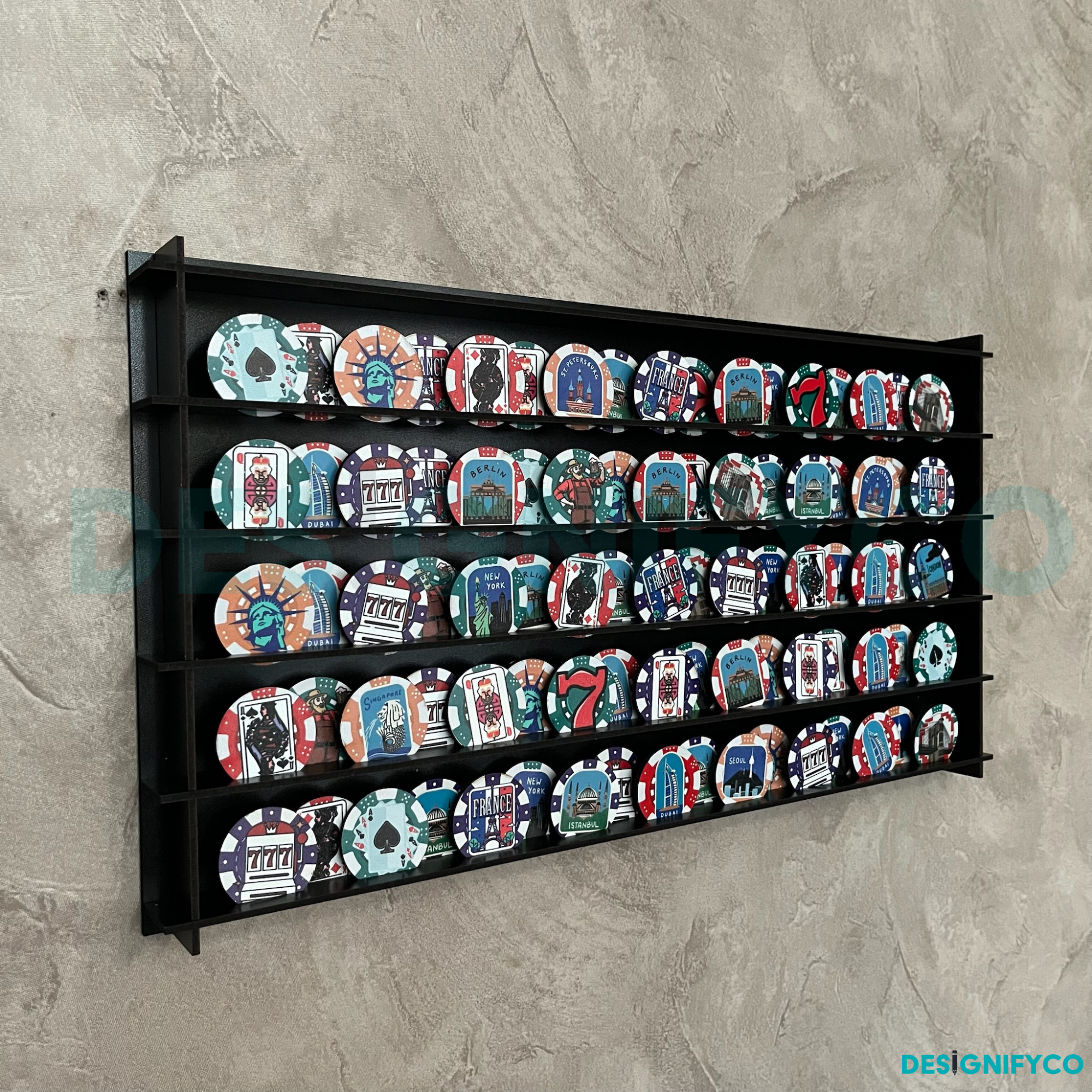 BLACK Casino Chips 85 Display Case