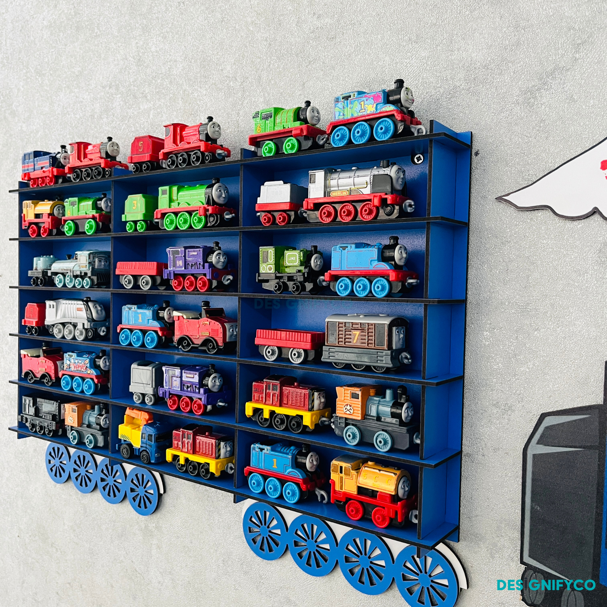 Blue Toy Train Displays