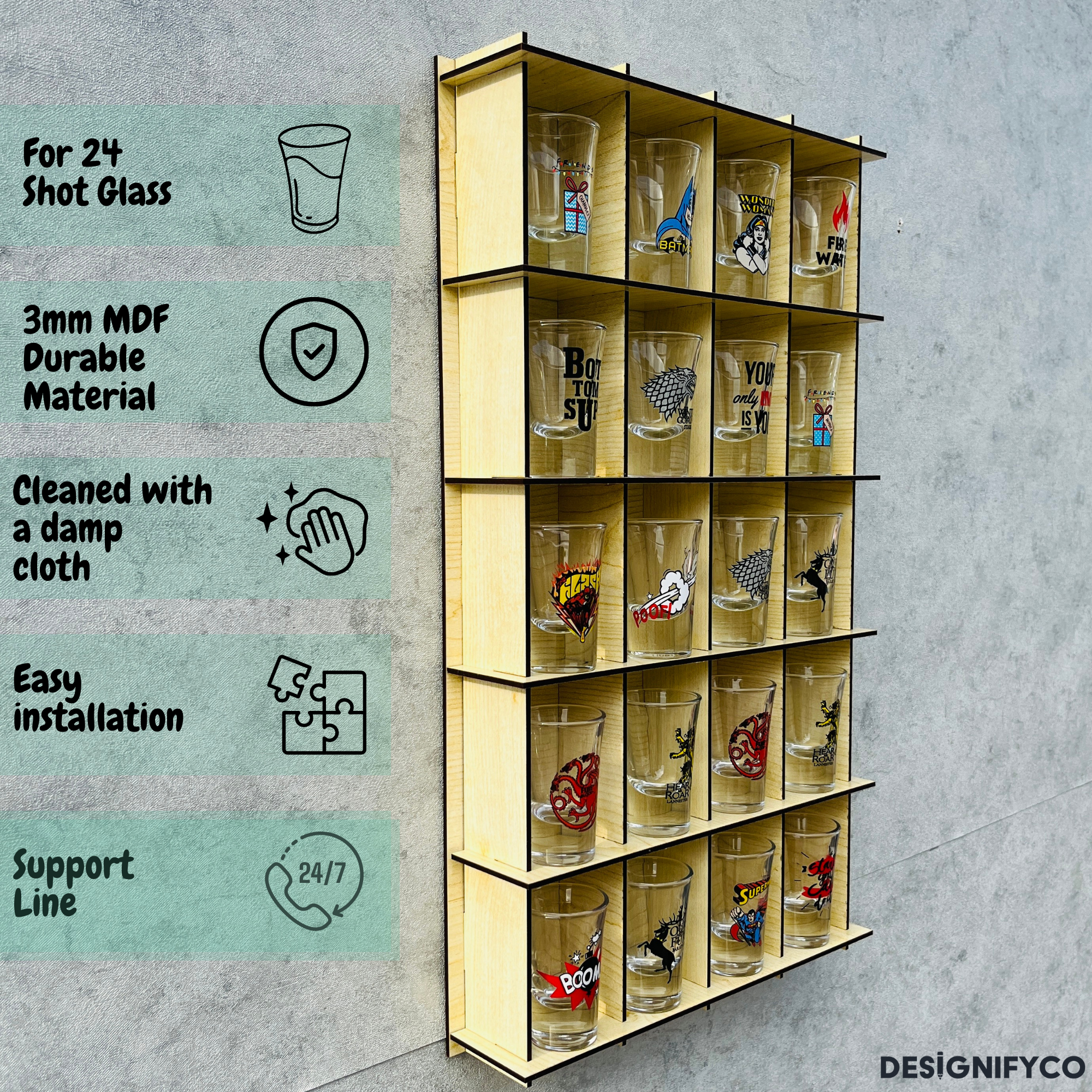 MAPLE Shot Glass Display Case