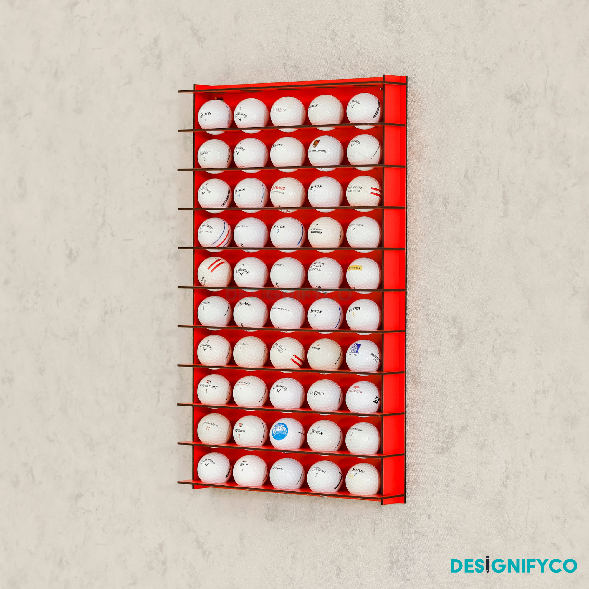 RED Golf Ball Display For 50 Golf Ball