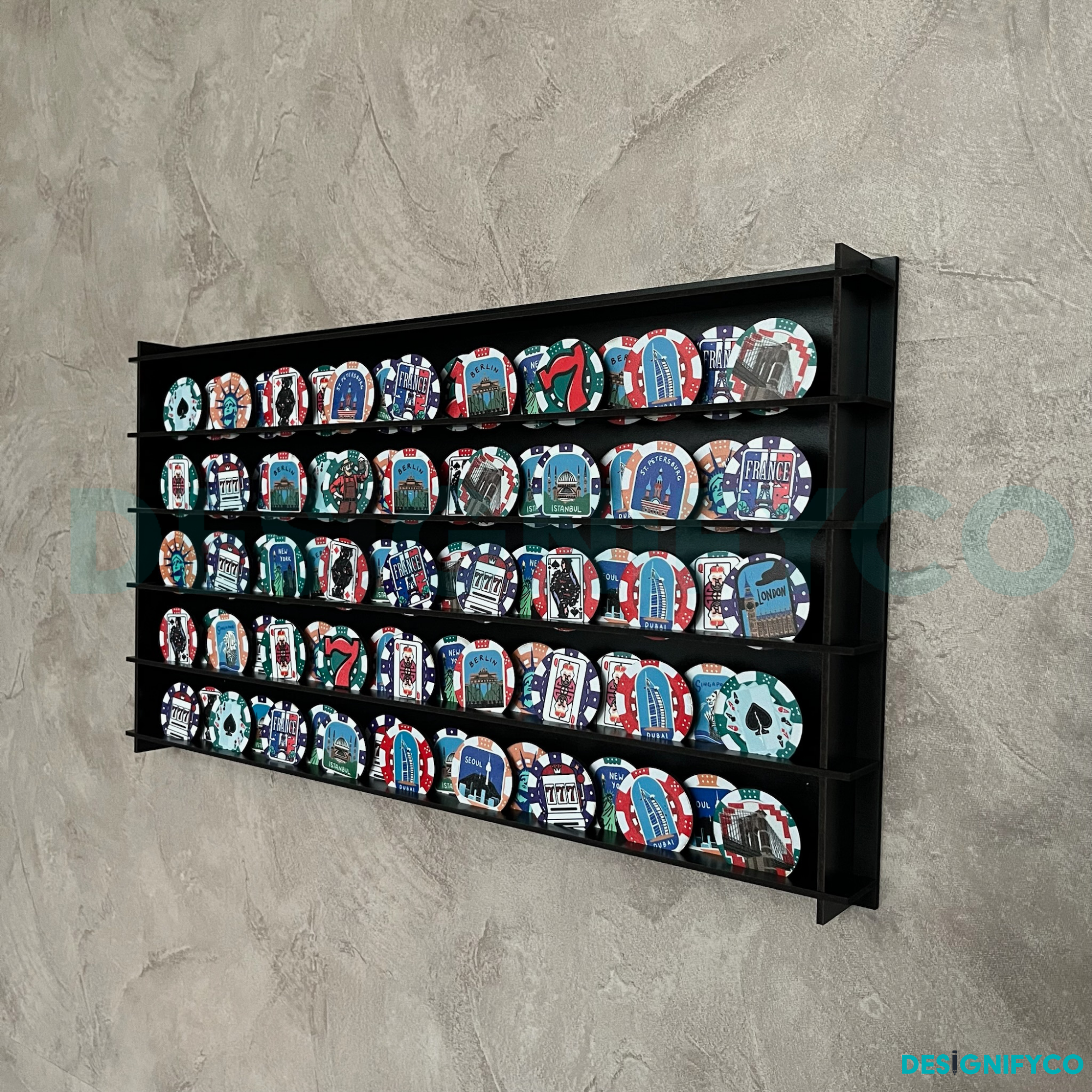 BLACK Casino Chips 85 Display Case