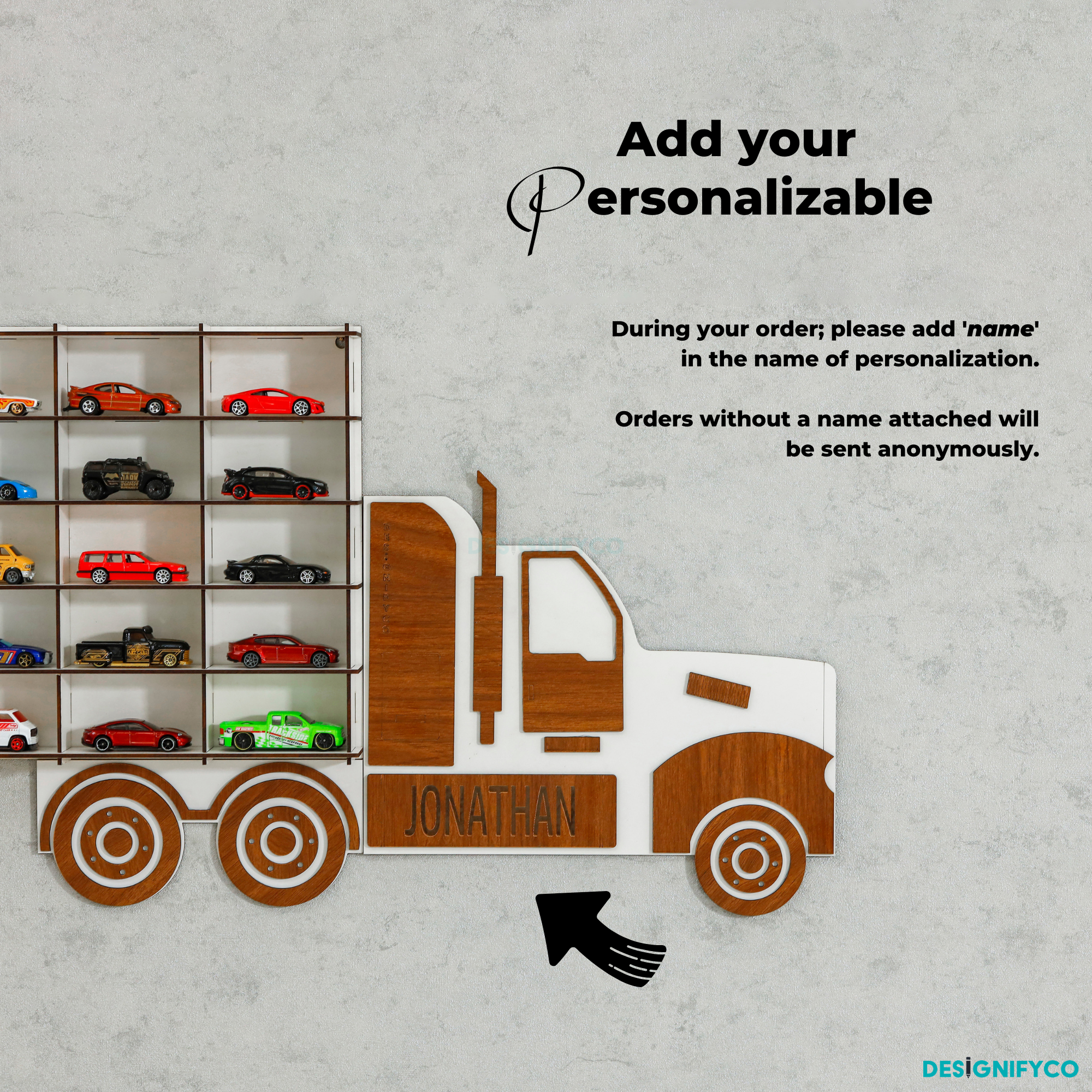 Walnut Truck Toy Car Displays