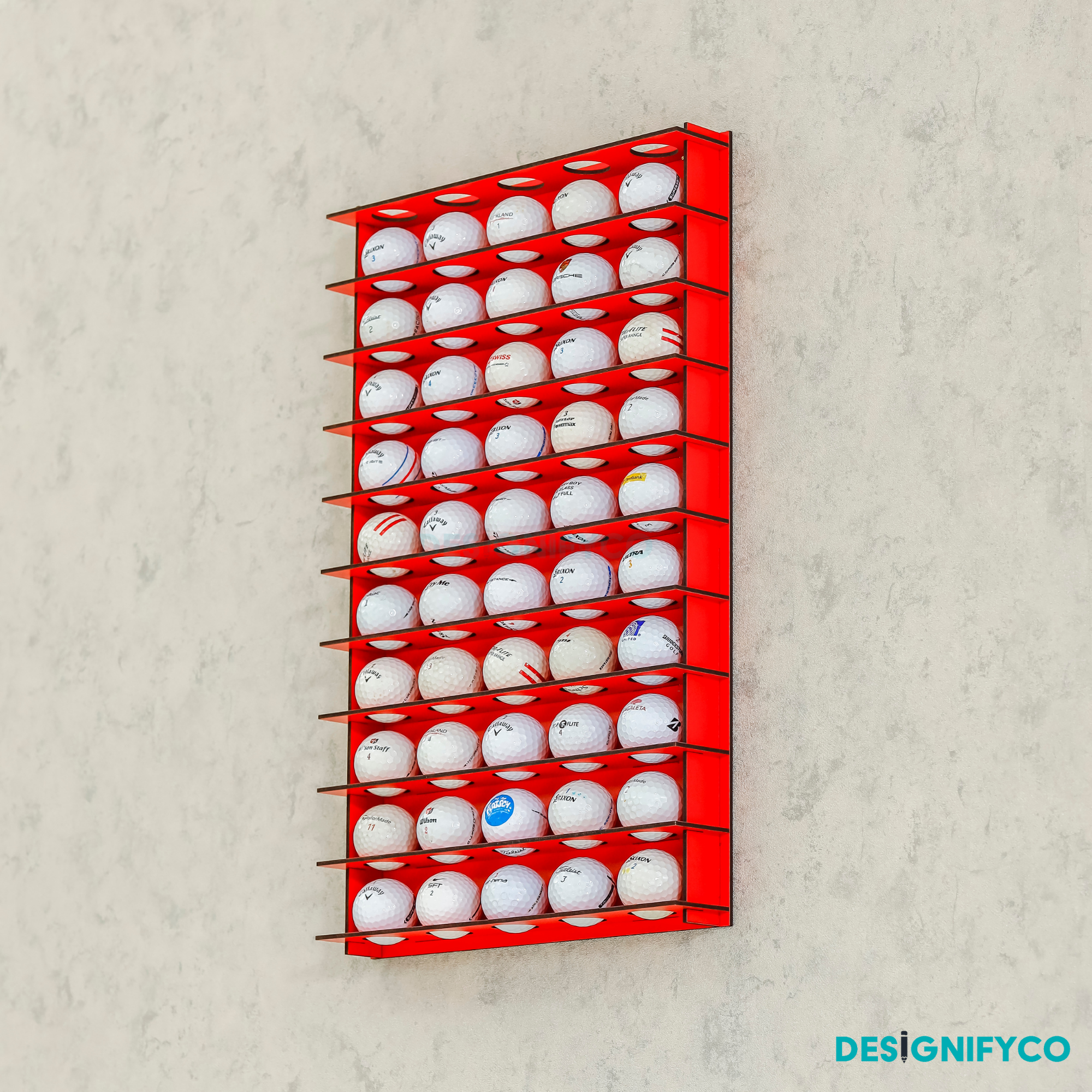 RED Golf Ball Display For 50 Golf Ball