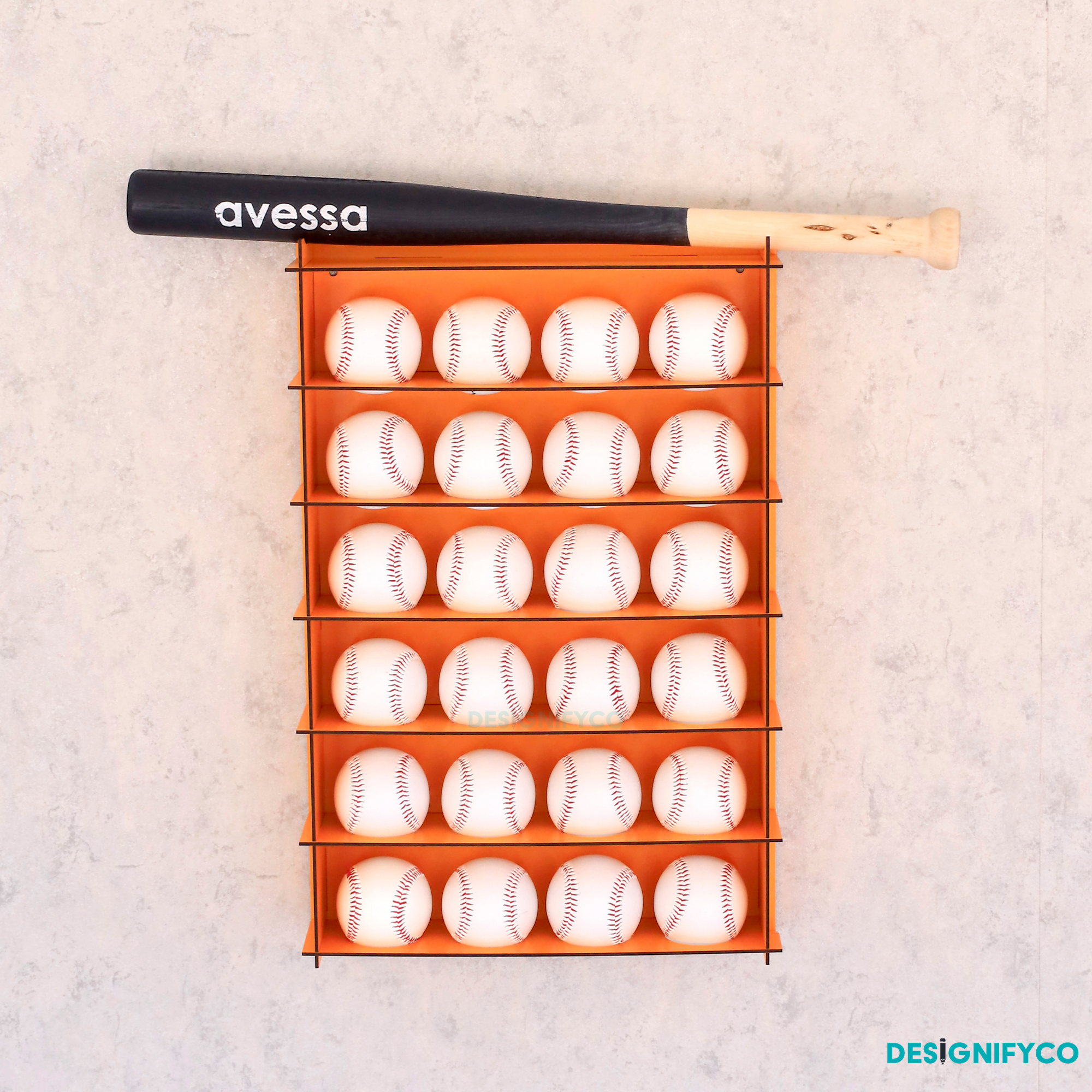 ORANGE Baseball Display Case