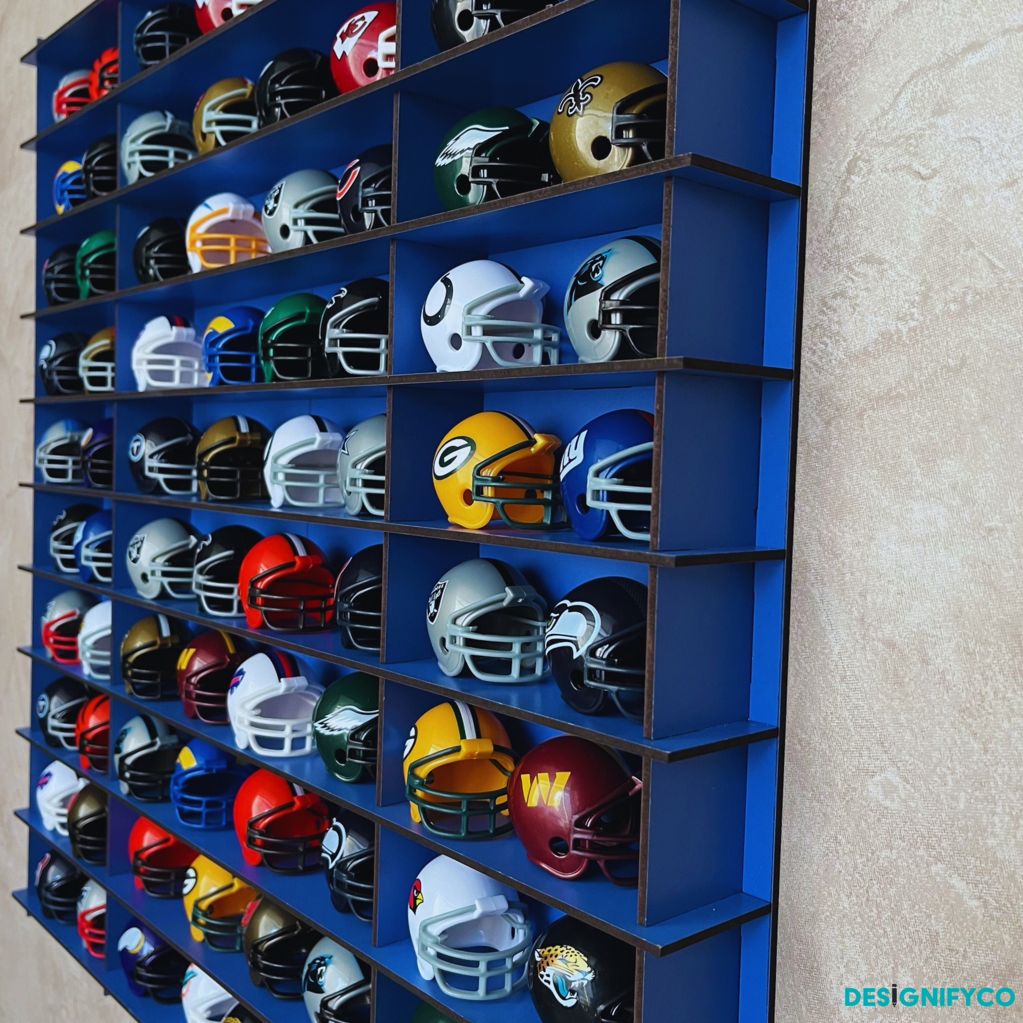 BLUE NHL Mini Helmet 80 Display Case