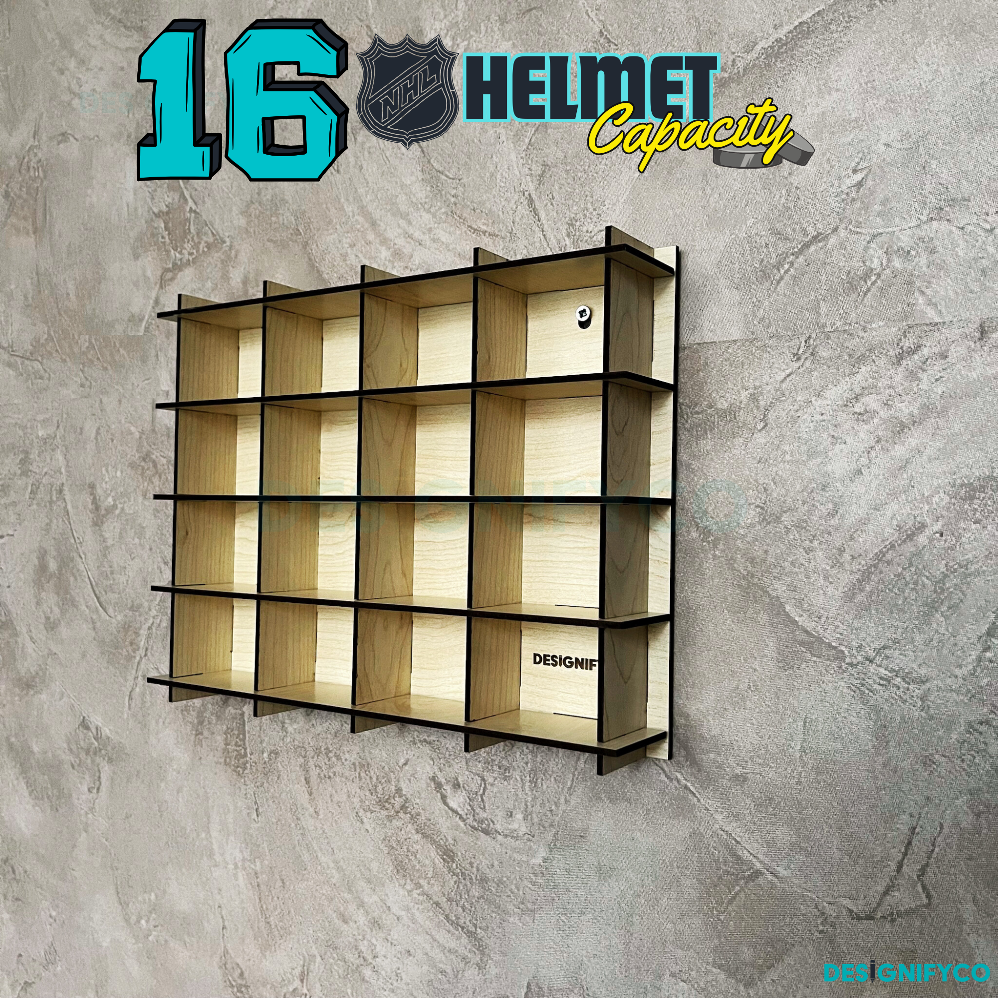 MAPLE NHL Mini Helmet 16 Display Case