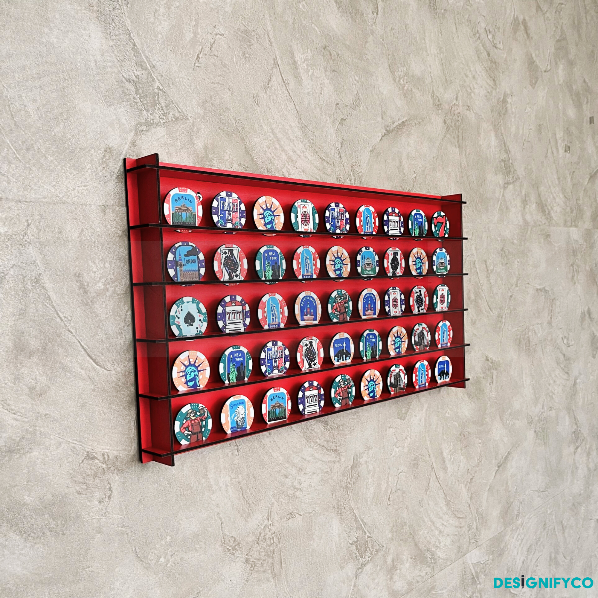 RED Casino Chips 45 Display Case