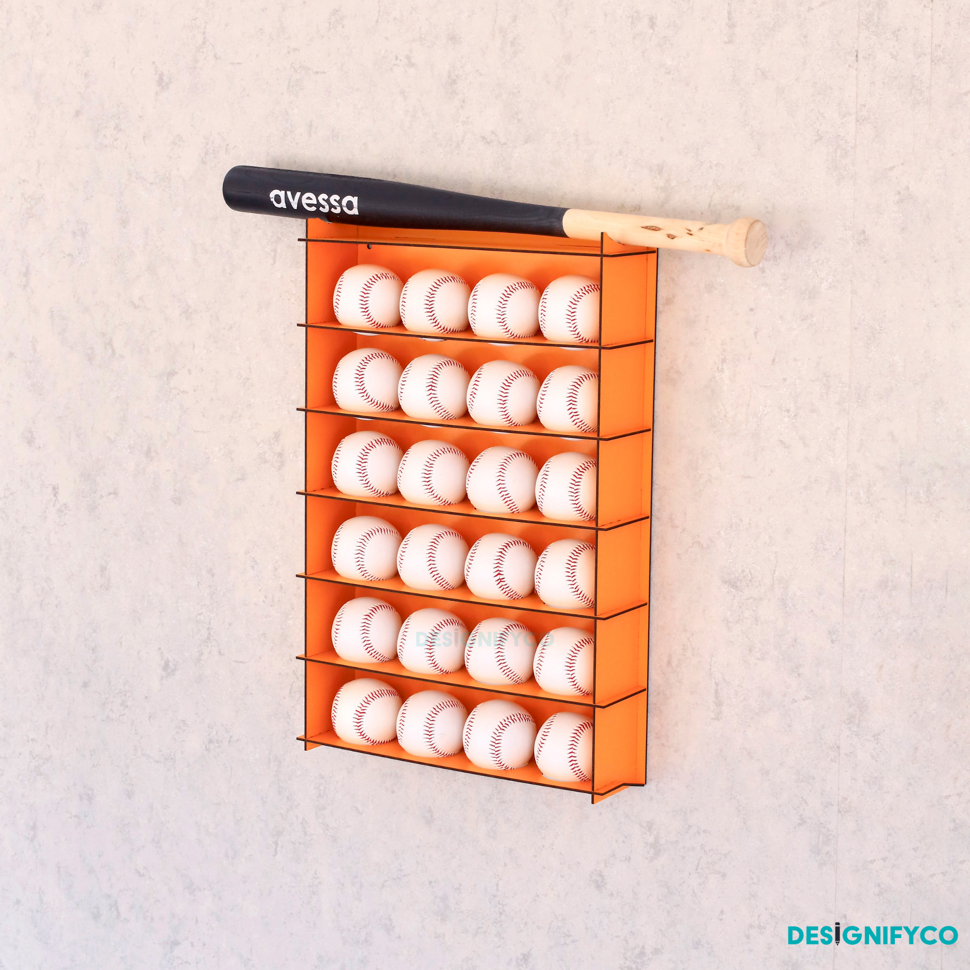 ORANGE Baseball Display Case