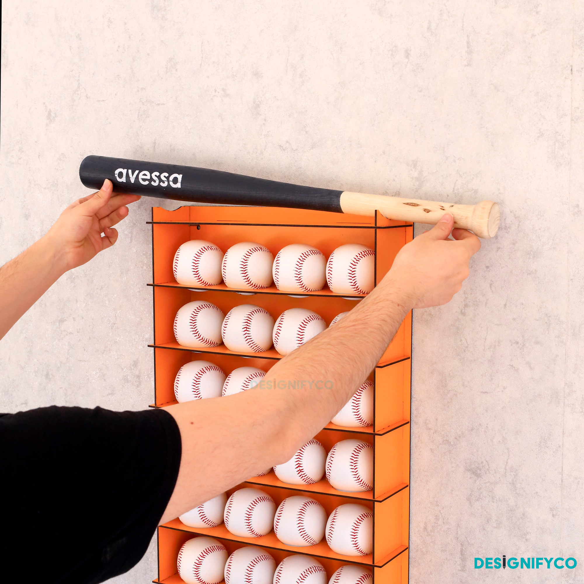 ORANGE Baseball Display Case