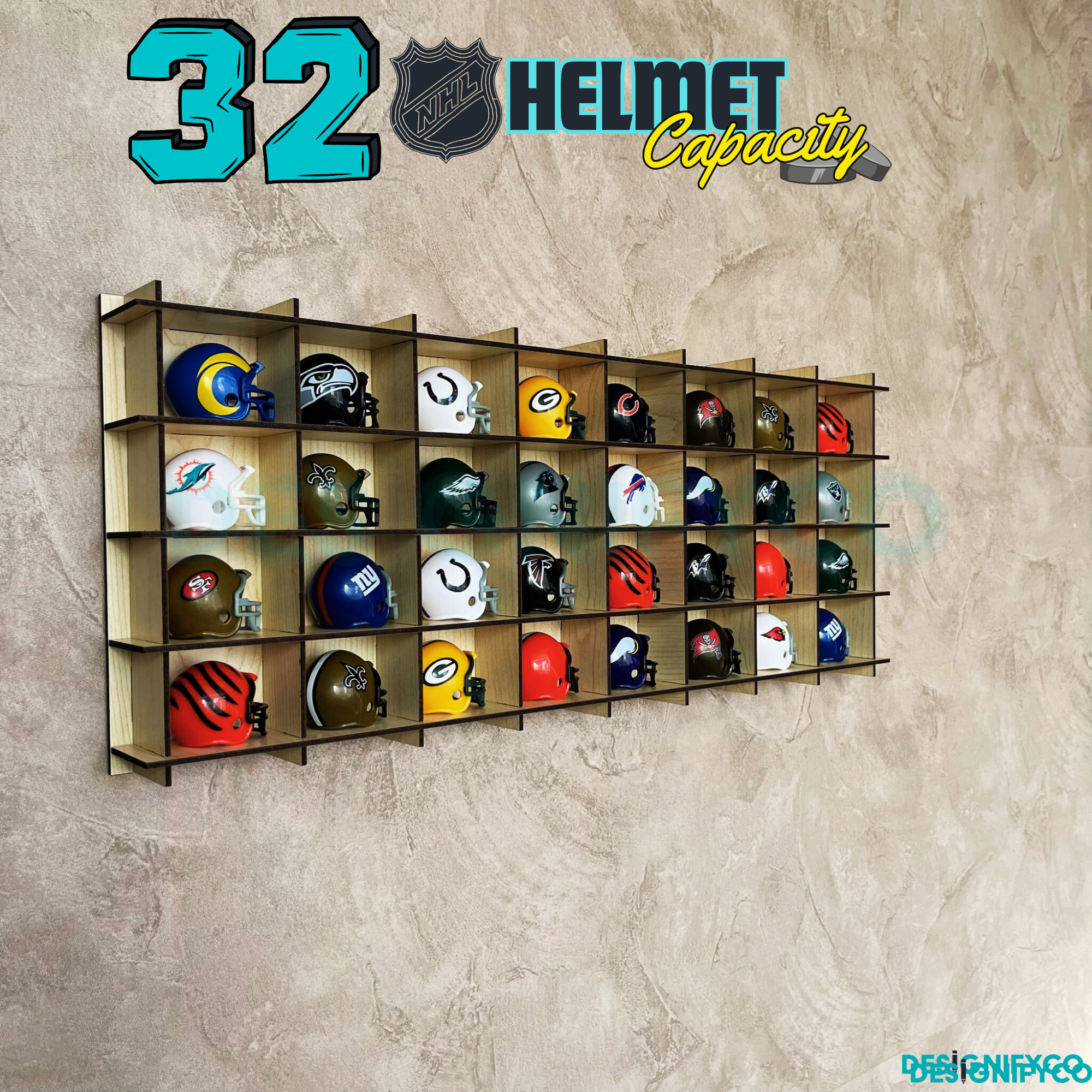MAPLE NHL Mini Helmet 32 Display Case