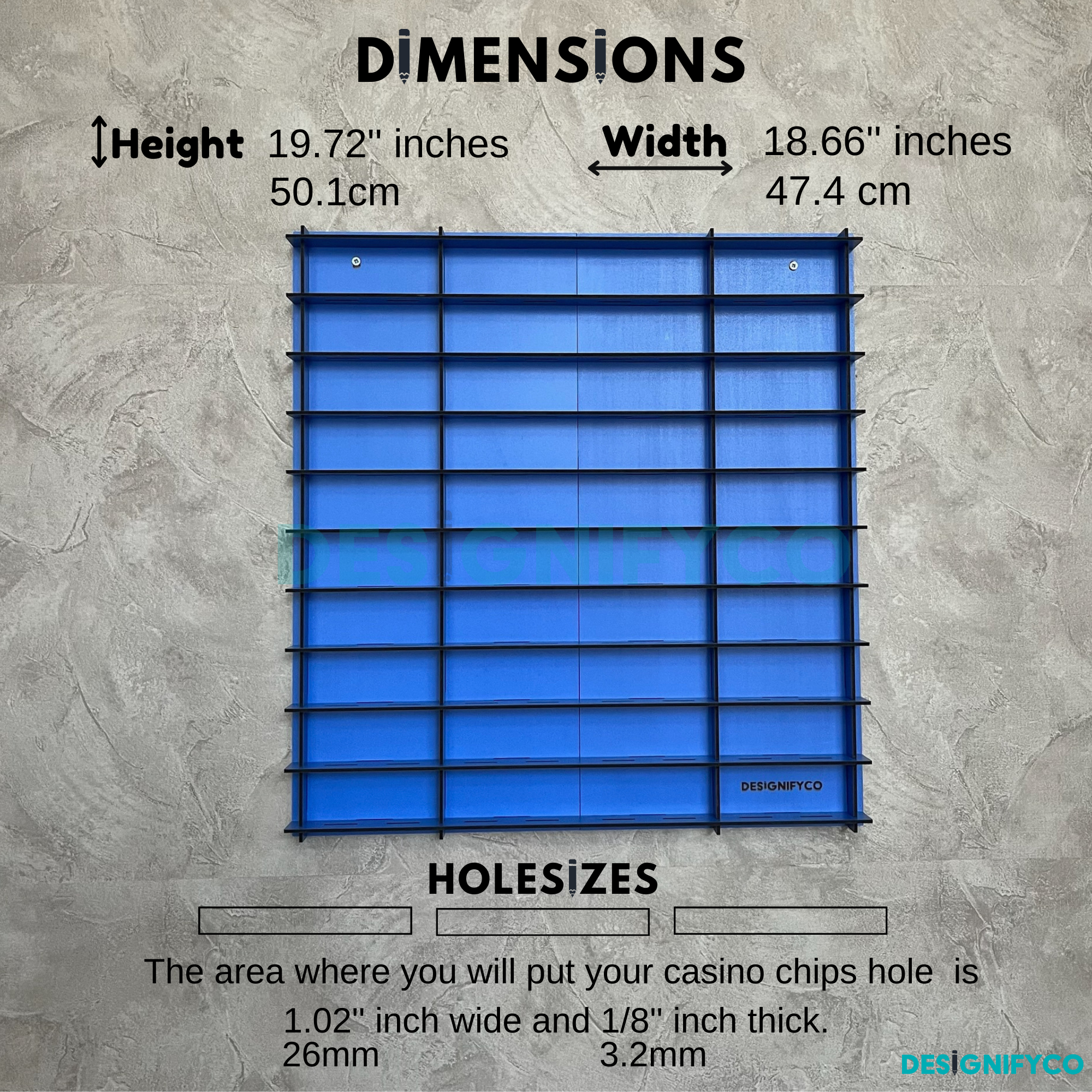 BLUE Casino Chips 80 Display Case