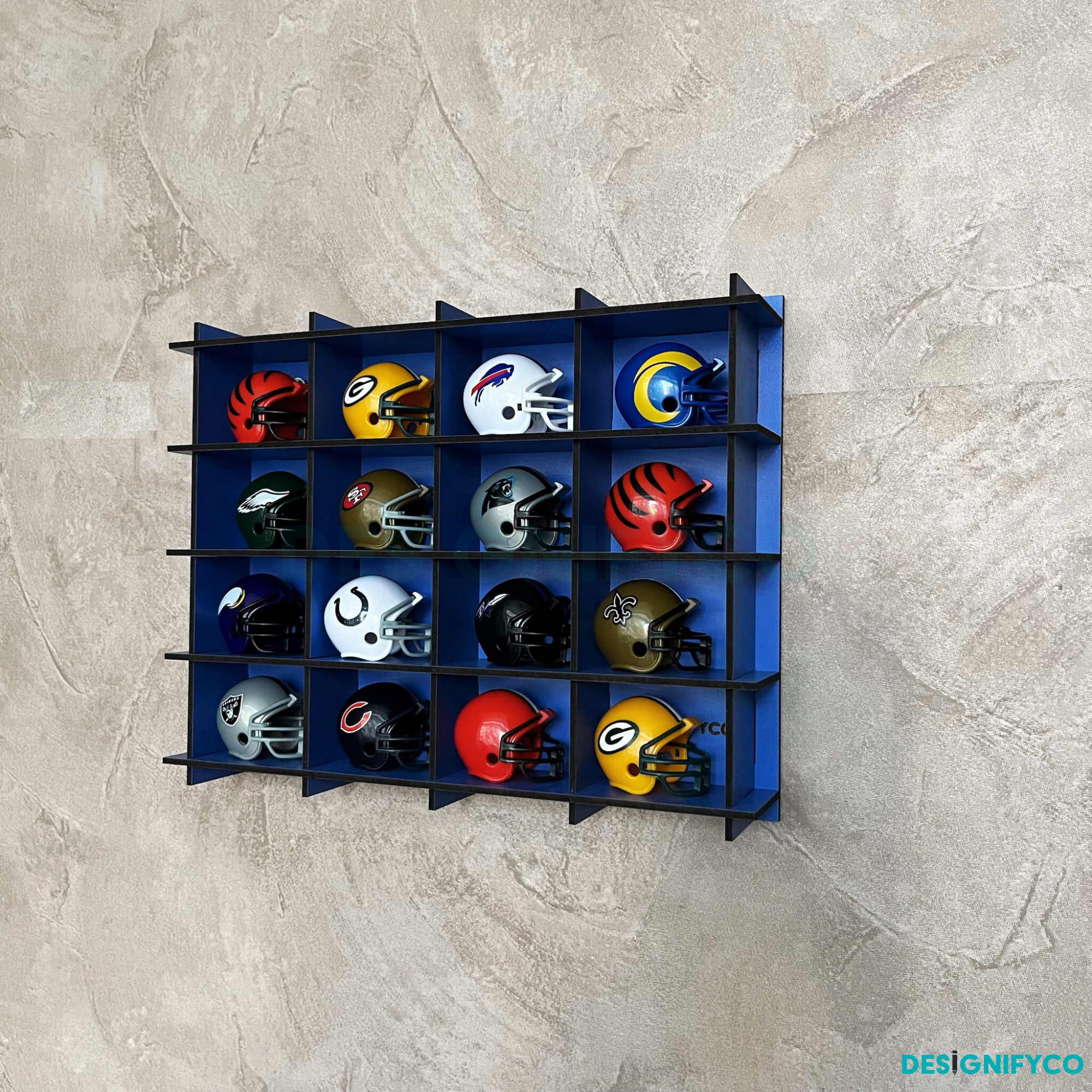 BLUE NHL Mini Helmet 16 Display Case