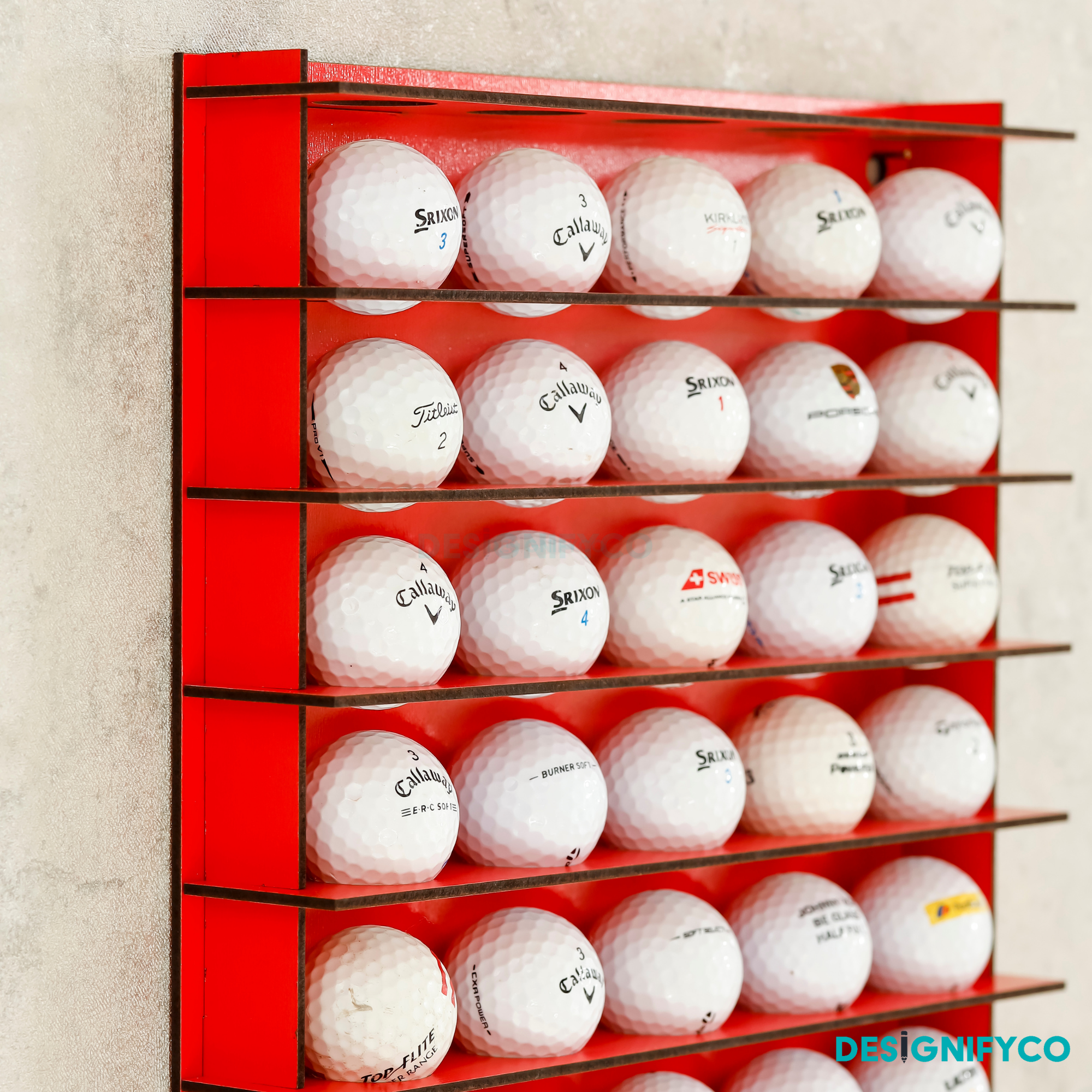 RED Golf Ball Display For 50 Golf Ball