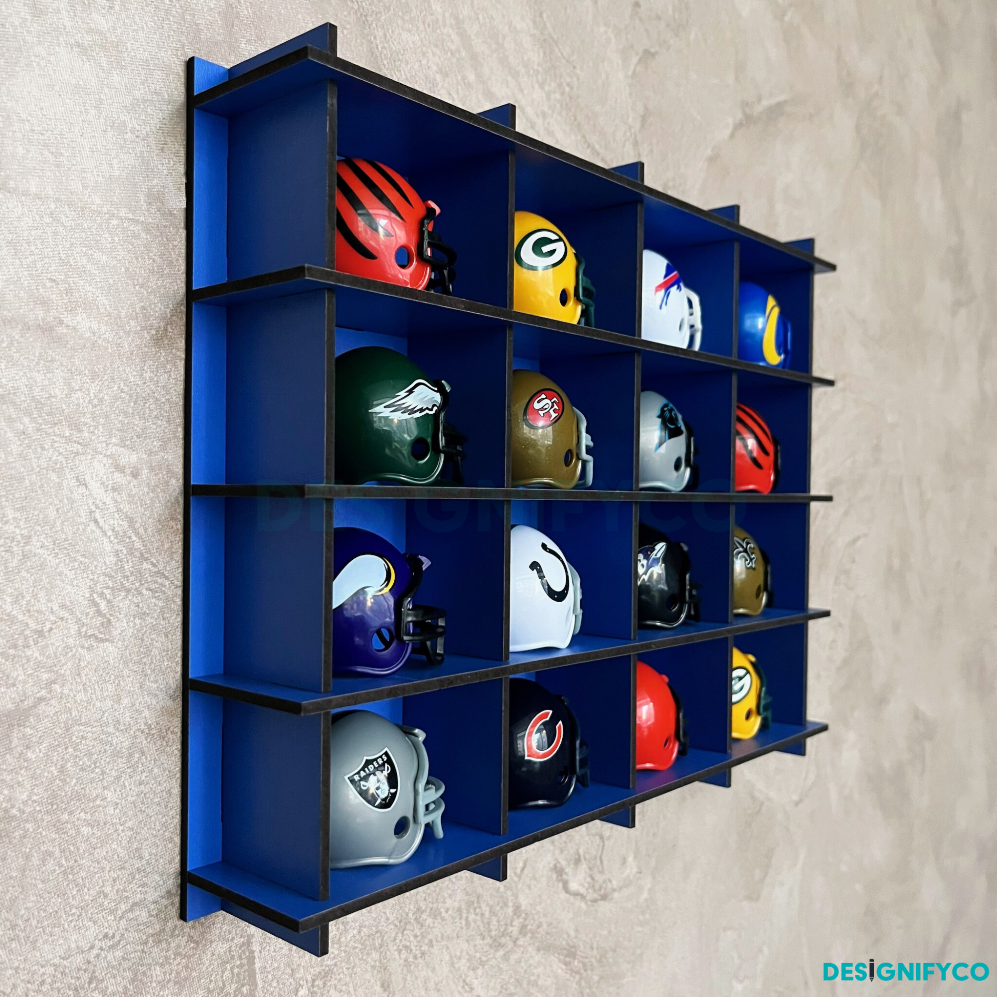 BLUE NHL Mini Helmet 16 Display Case