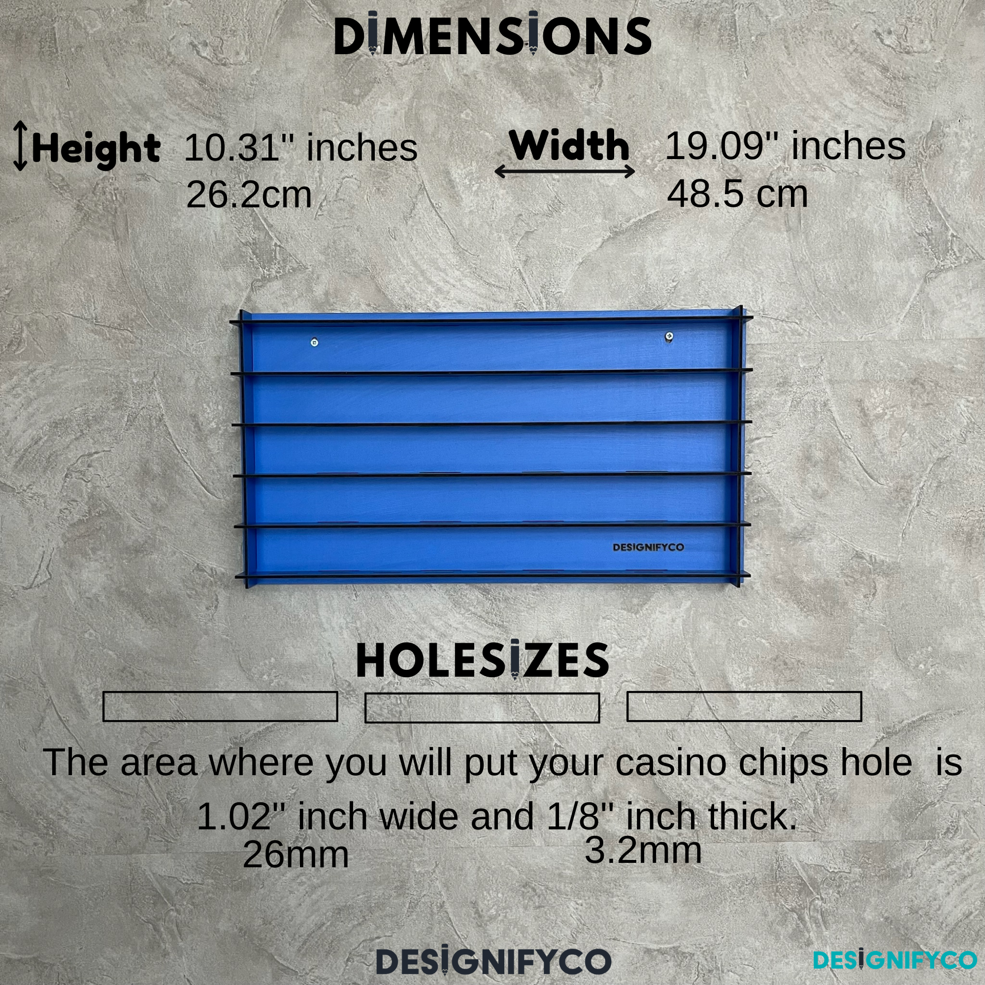 BLUE Casino Chips 45 Display Case