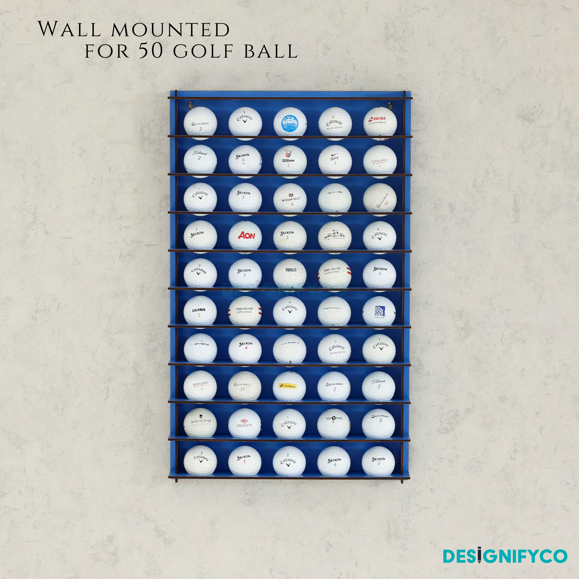 BLUE Golf Ball Display For 50 Golf Ball