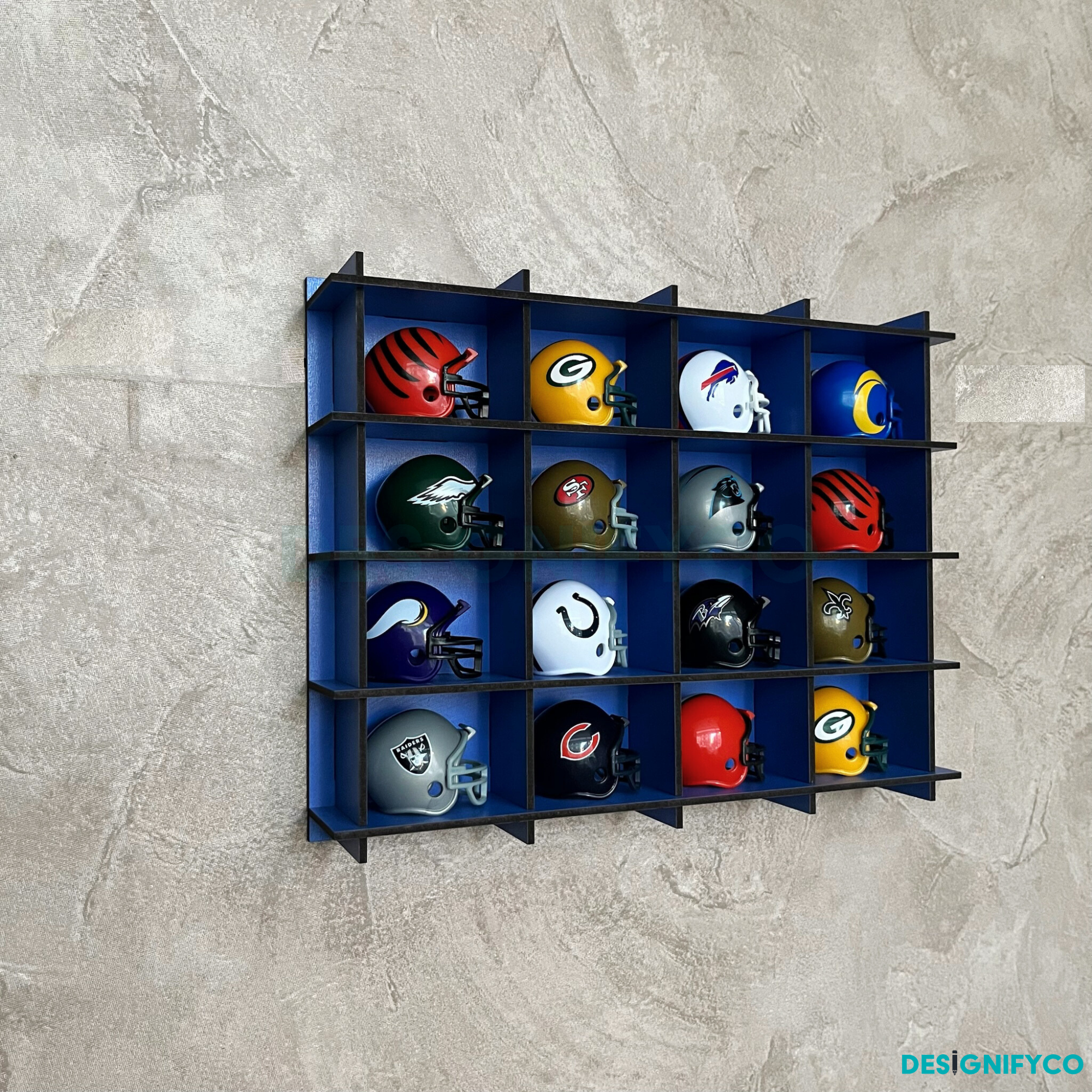 BLUE NHL Mini Helmet 16 Display Case