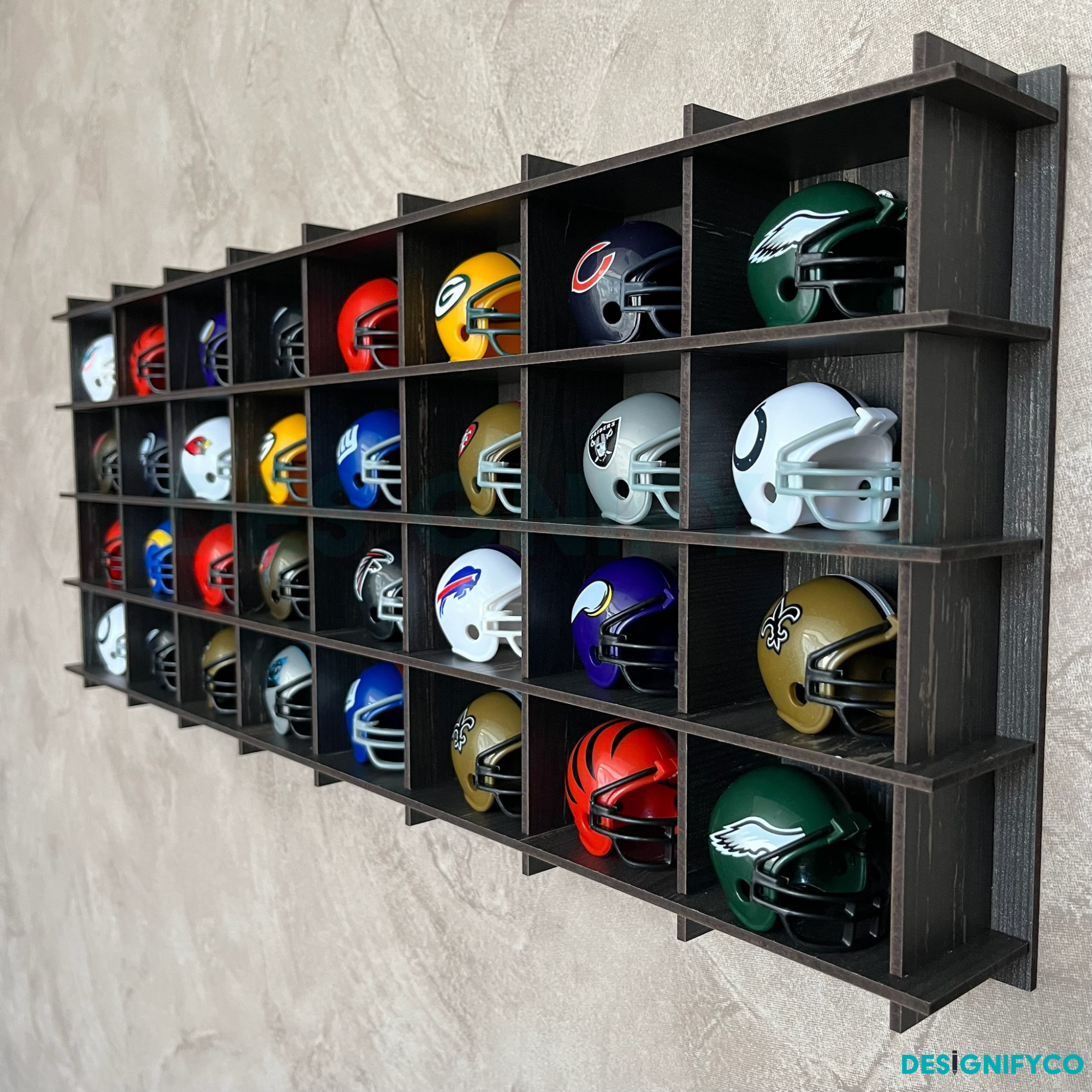 OLD BLACK NHL Mini Helmet 32 Display Case