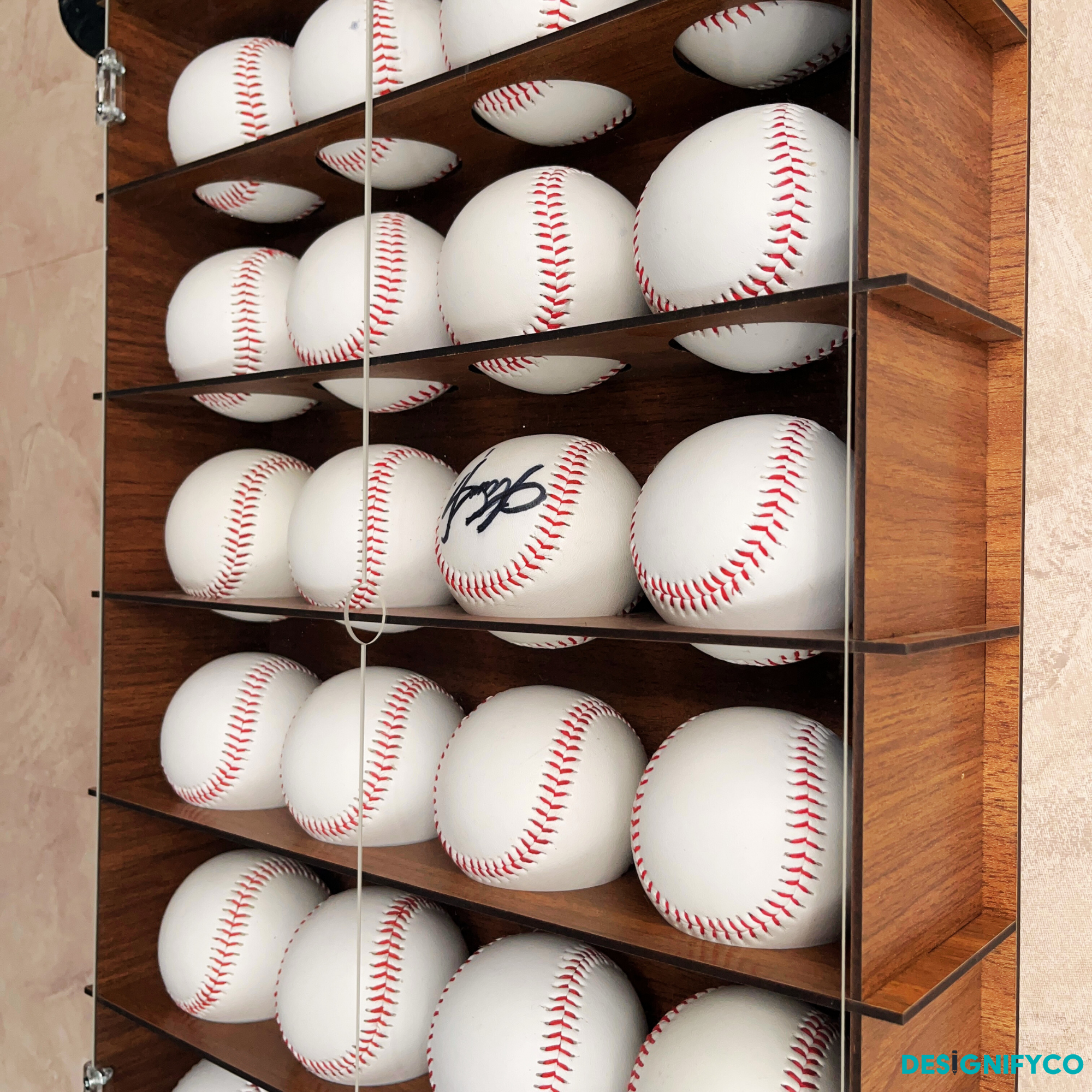 WALNUT Baseball Display Case