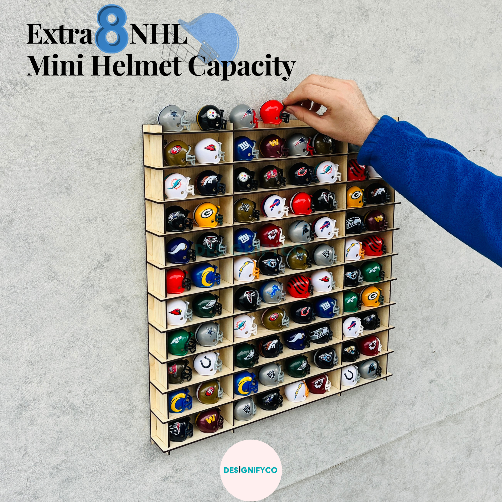 MAPLE NHL Mini Helmet 80 Display Case