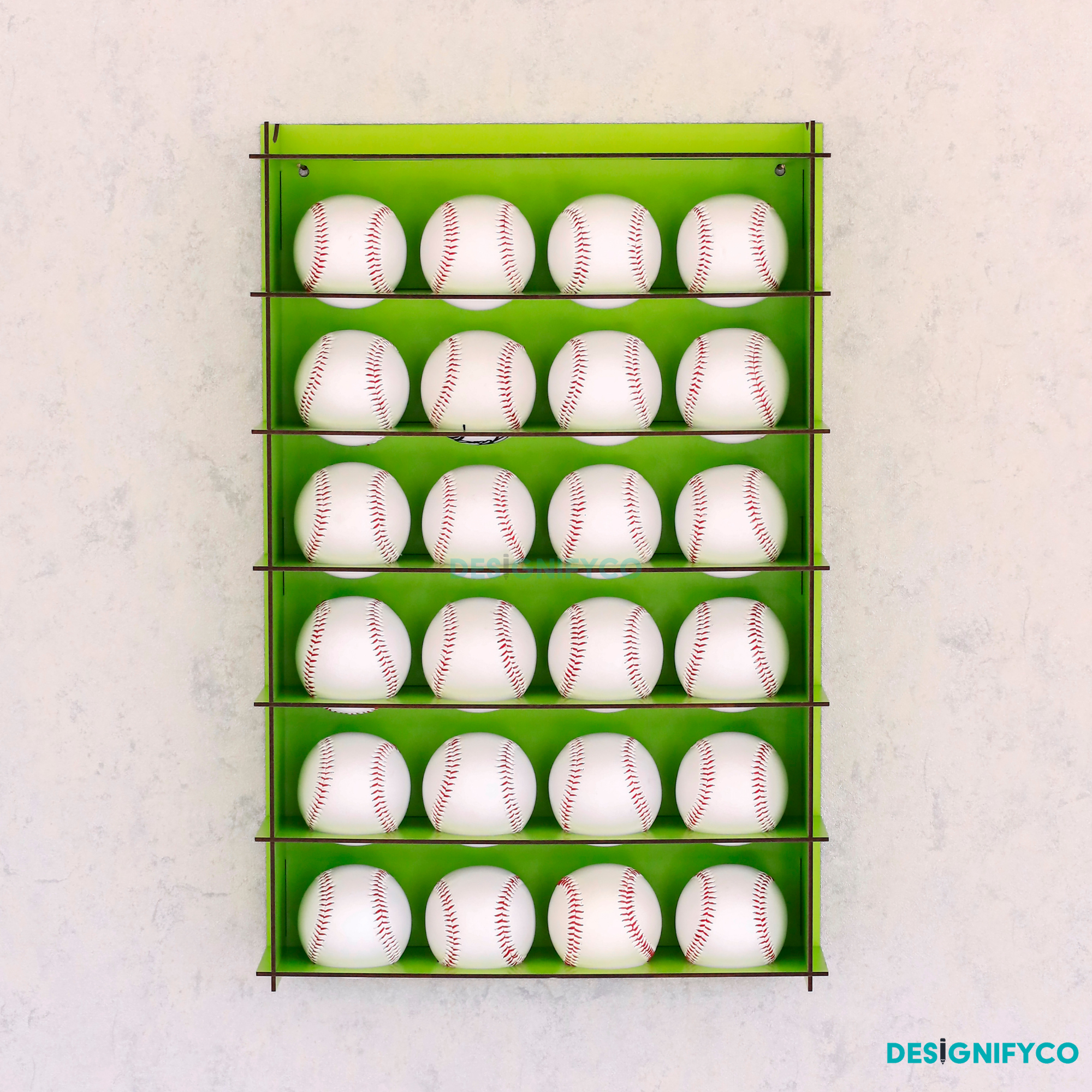 GREEN Baseball Display Case