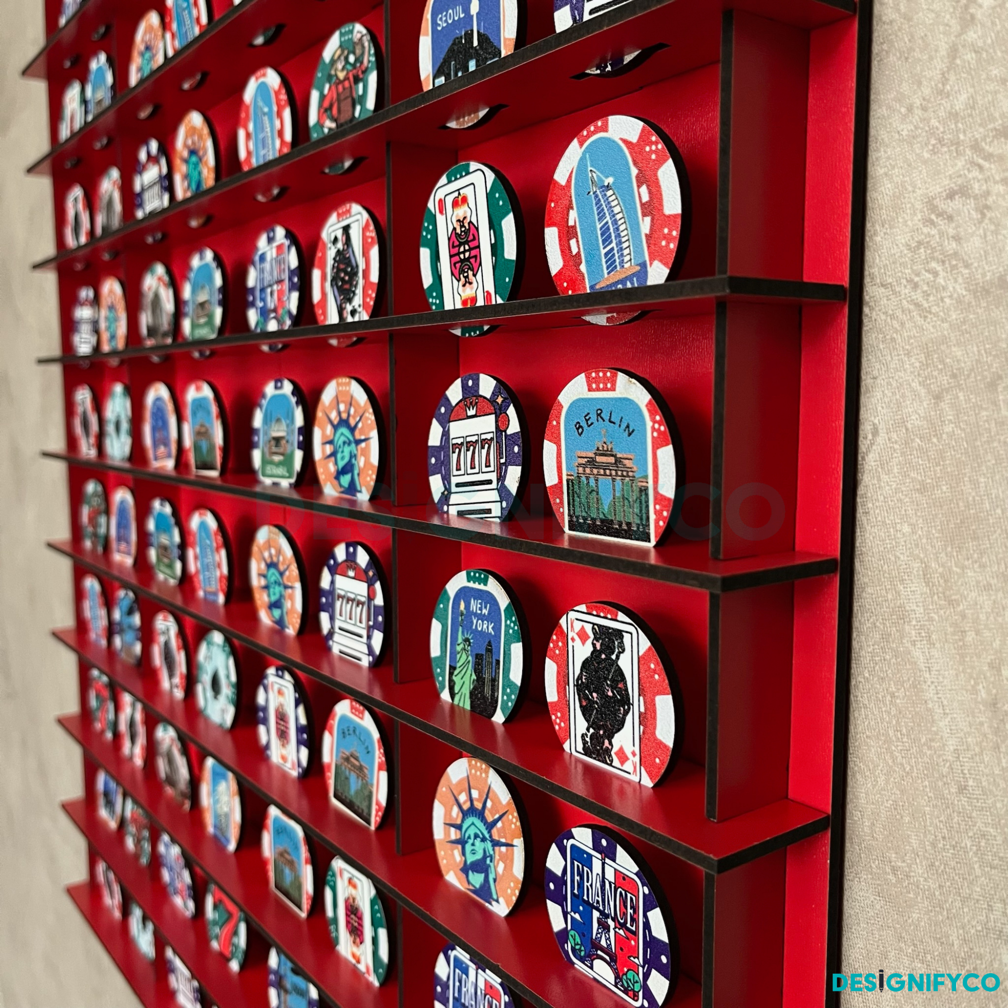 RED Casino Chips 80 Display Case