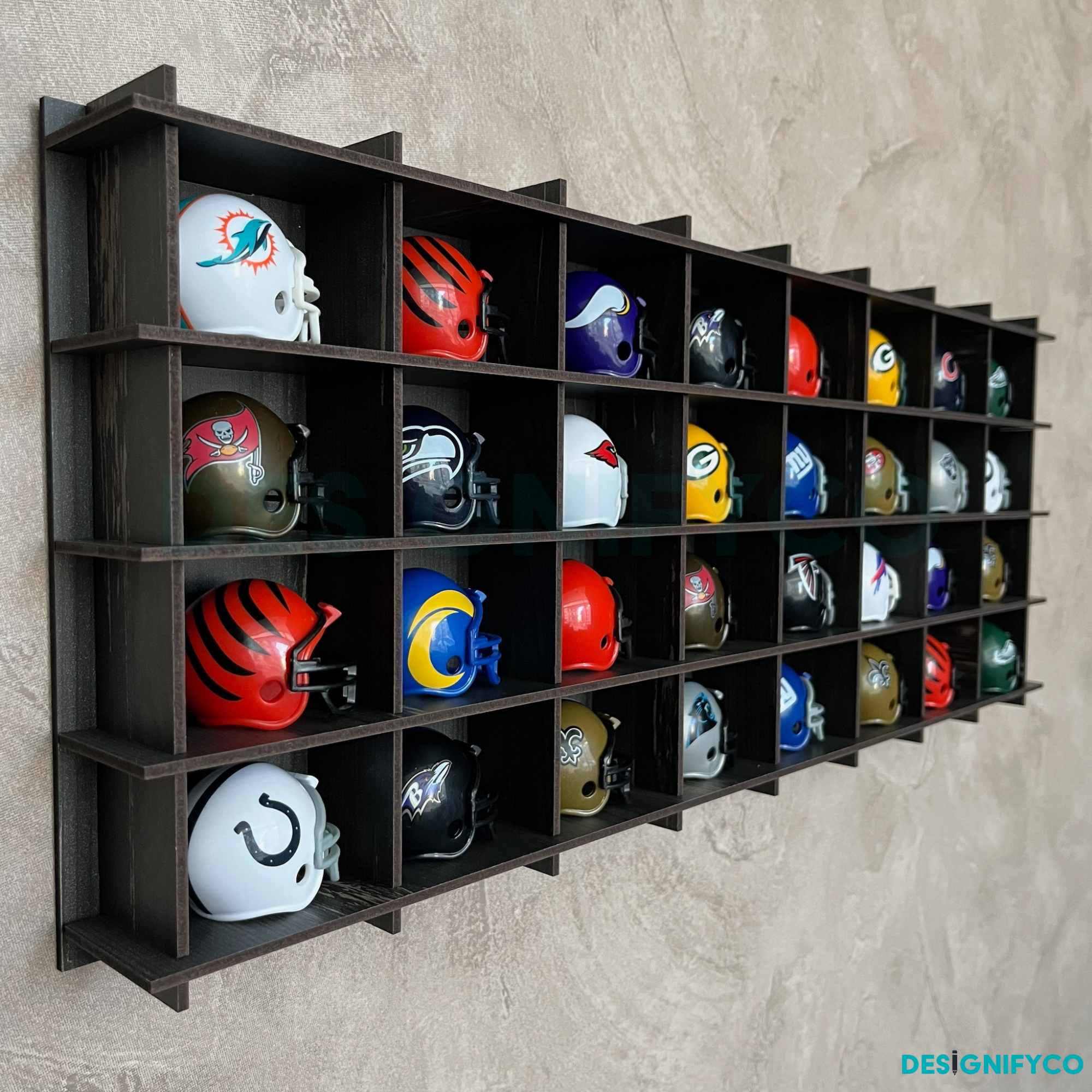 OLD BLACK NHL Mini Helmet 32 Display Case
