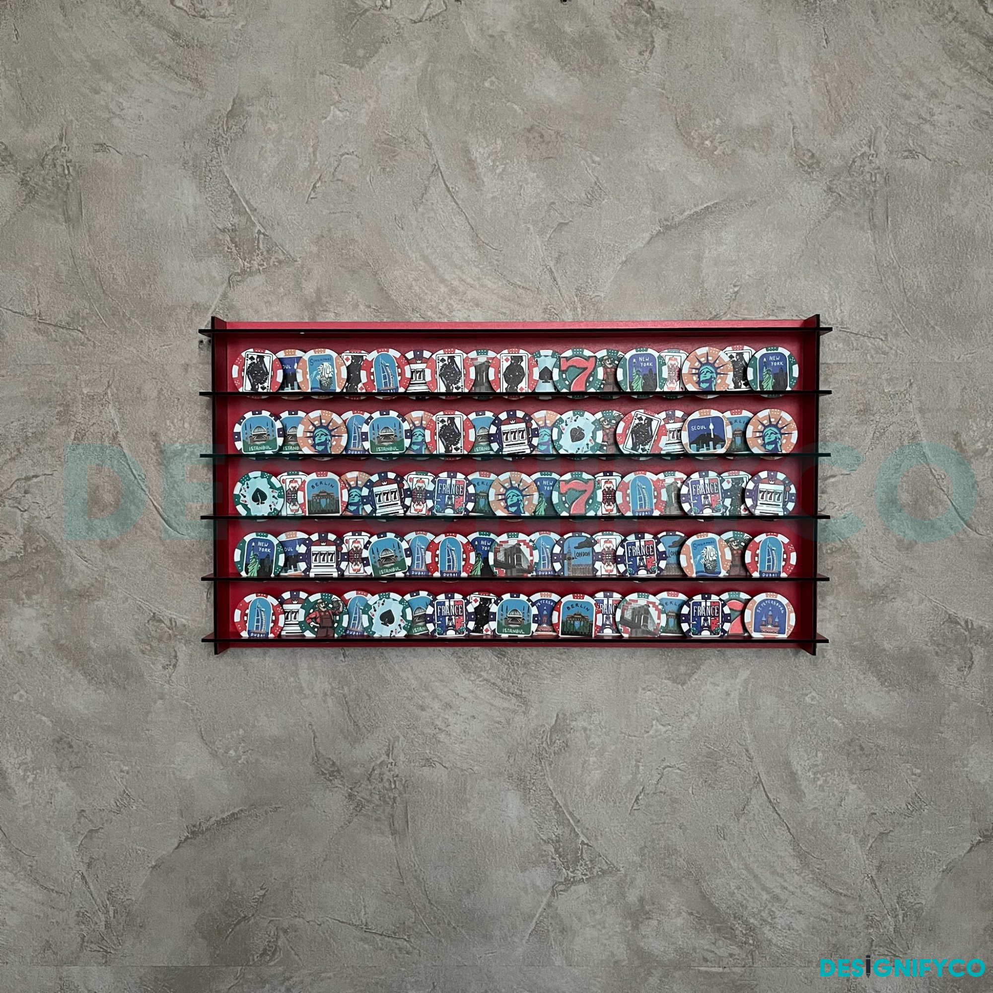 RED Casino Chips 85 Display Case