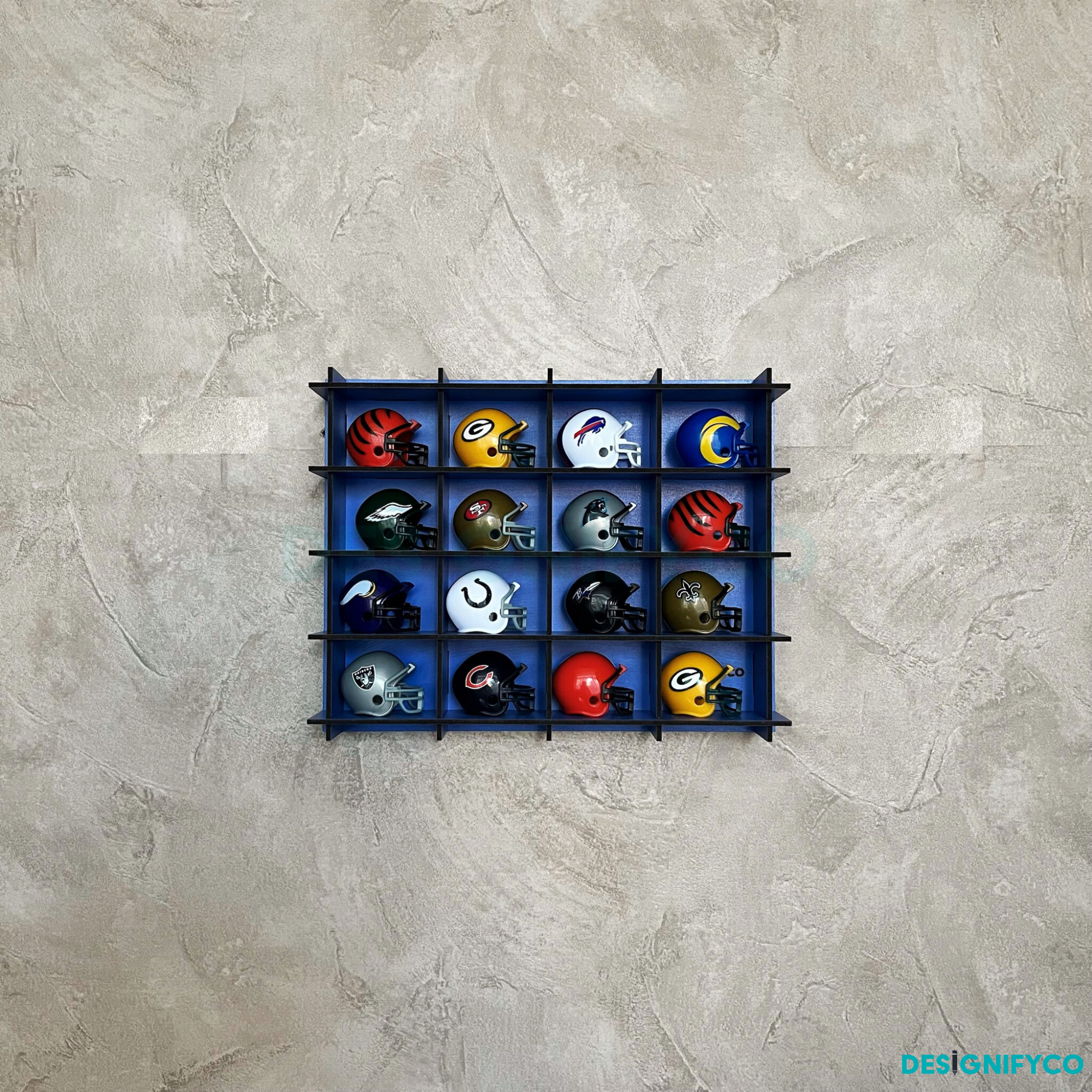 BLUE NHL Mini Helmet 16 Display Case