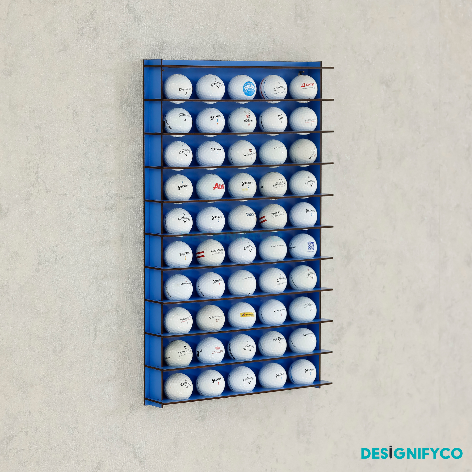 BLUE Golf Ball Display For 50 Golf Ball