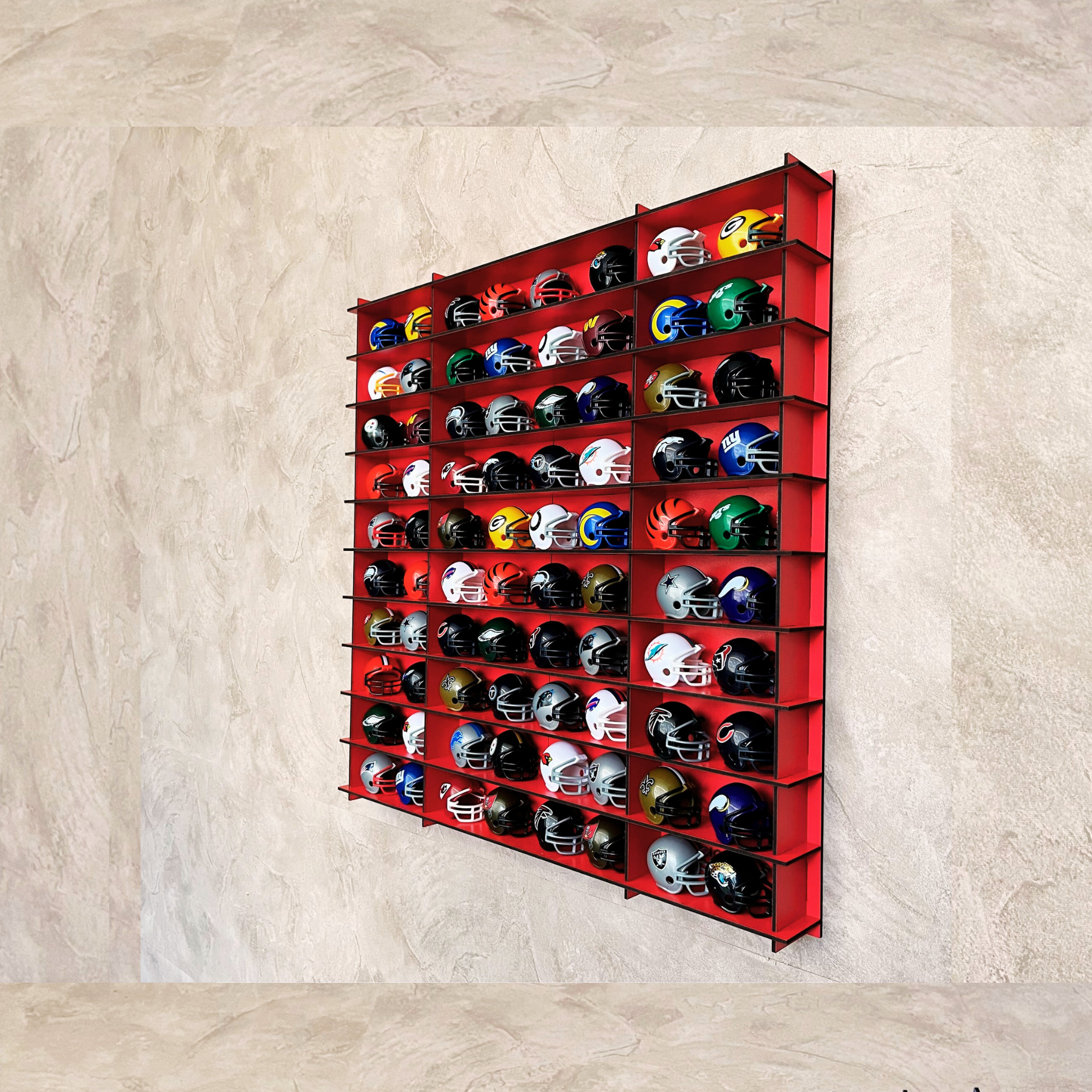 RED NHL Mini Helmet 80 Display Case