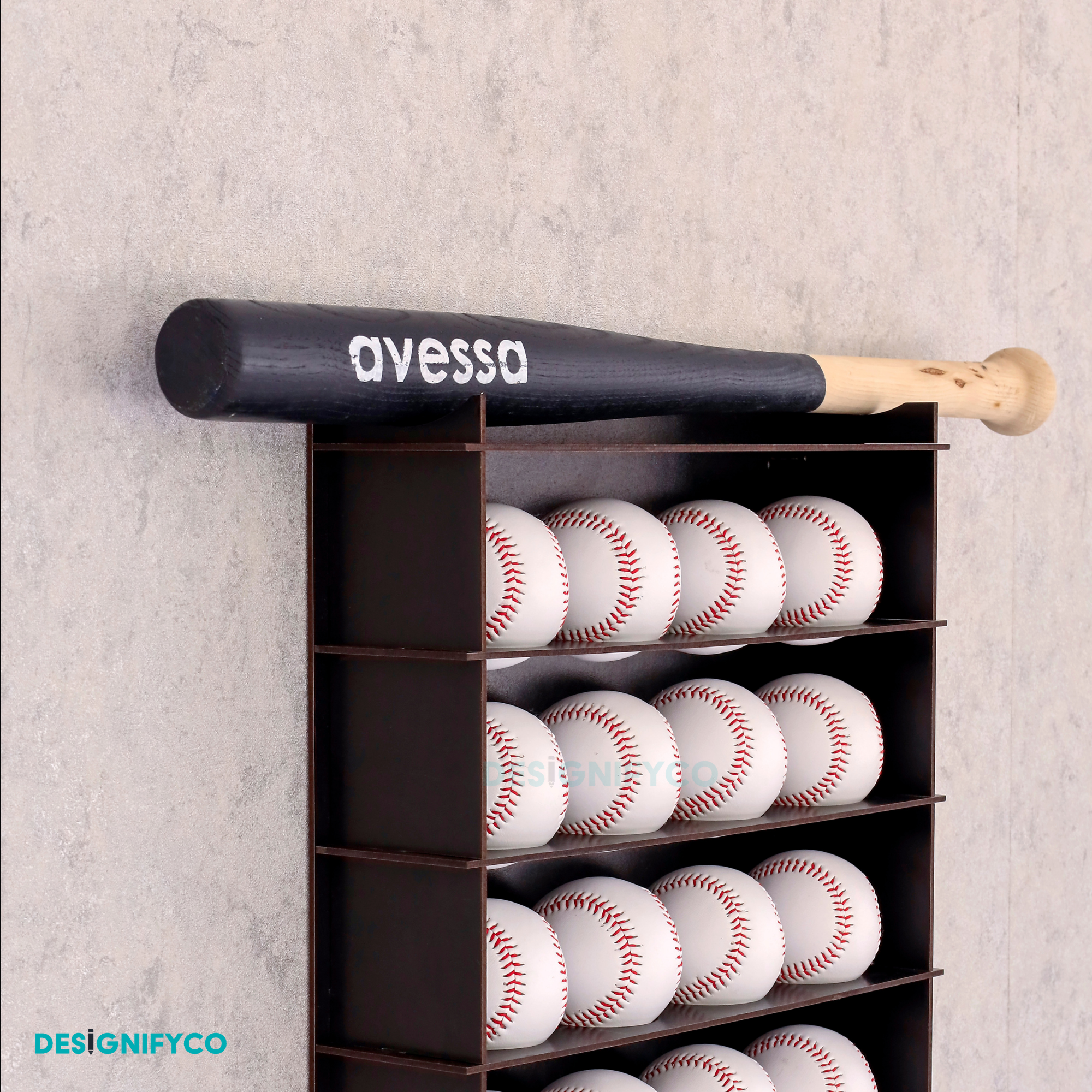 Black Baseball Display Case
