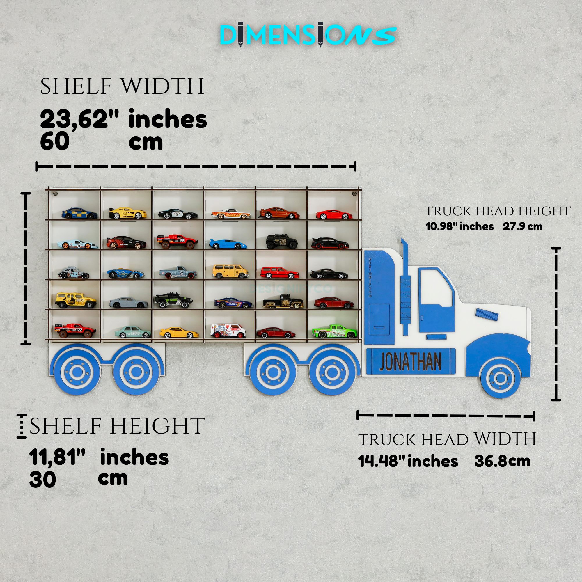 Blue Truck Toy Car Displays