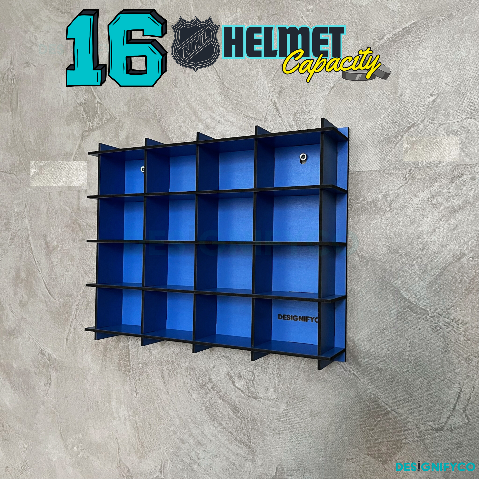 BLUE NHL Mini Helmet 16 Display Case